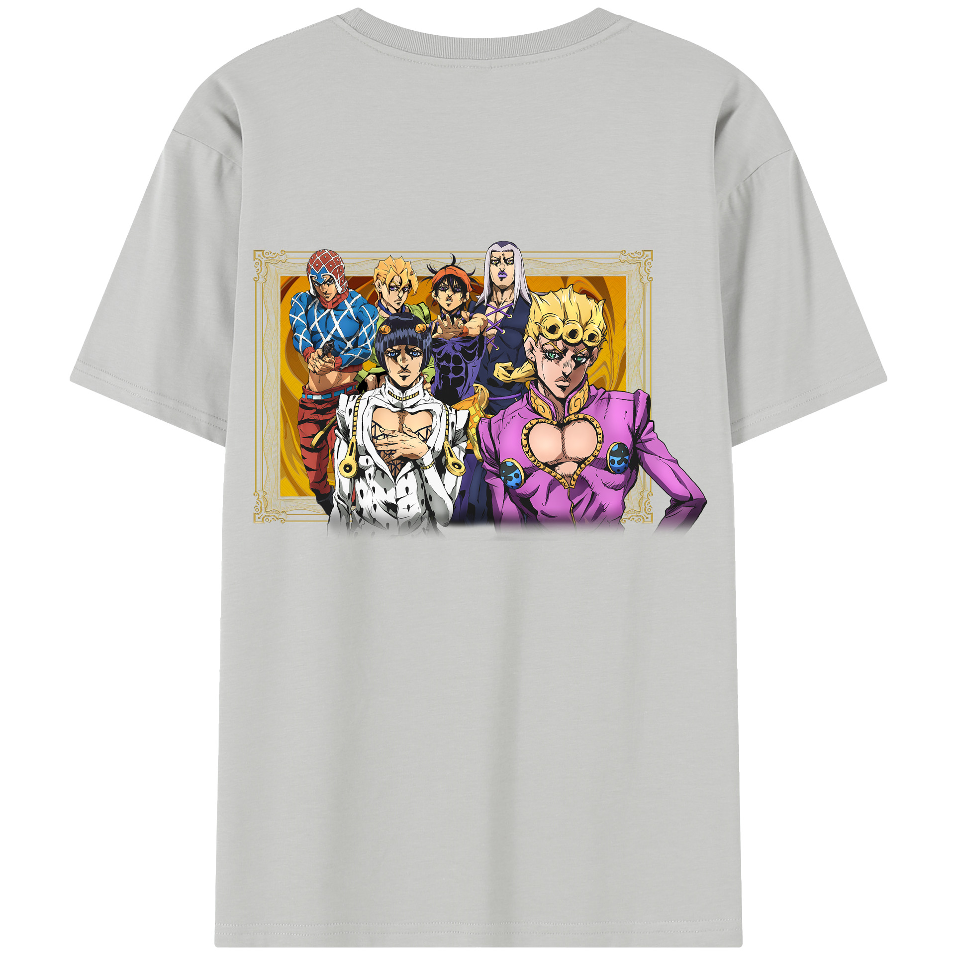 （画像用） ジョジョの奇妙な冒険 ジョルノ?ジョバァーナ JoJo's Bizarre Adventure Giorno Giovanna 綿100％半袖Tシャツ（背面プリント）