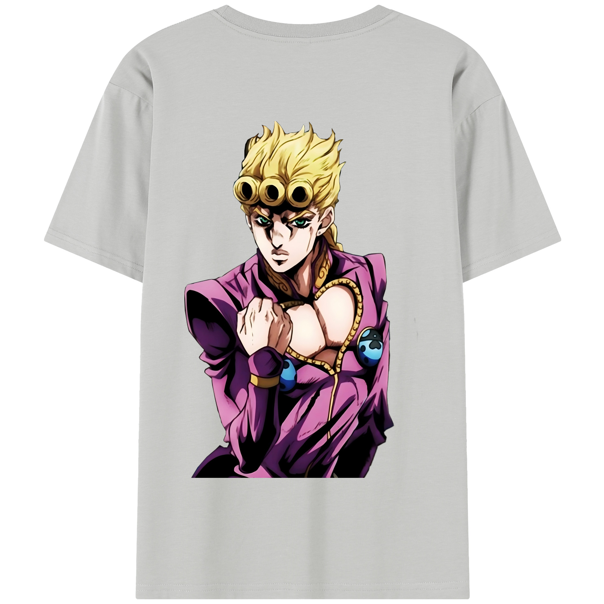 （画像用） ジョジョの奇妙な冒険 ジョルノ?ジョバァーナ JoJo's Bizarre Adventure Giorno Giovanna 綿100％半袖Tシャツ（背面プリント）