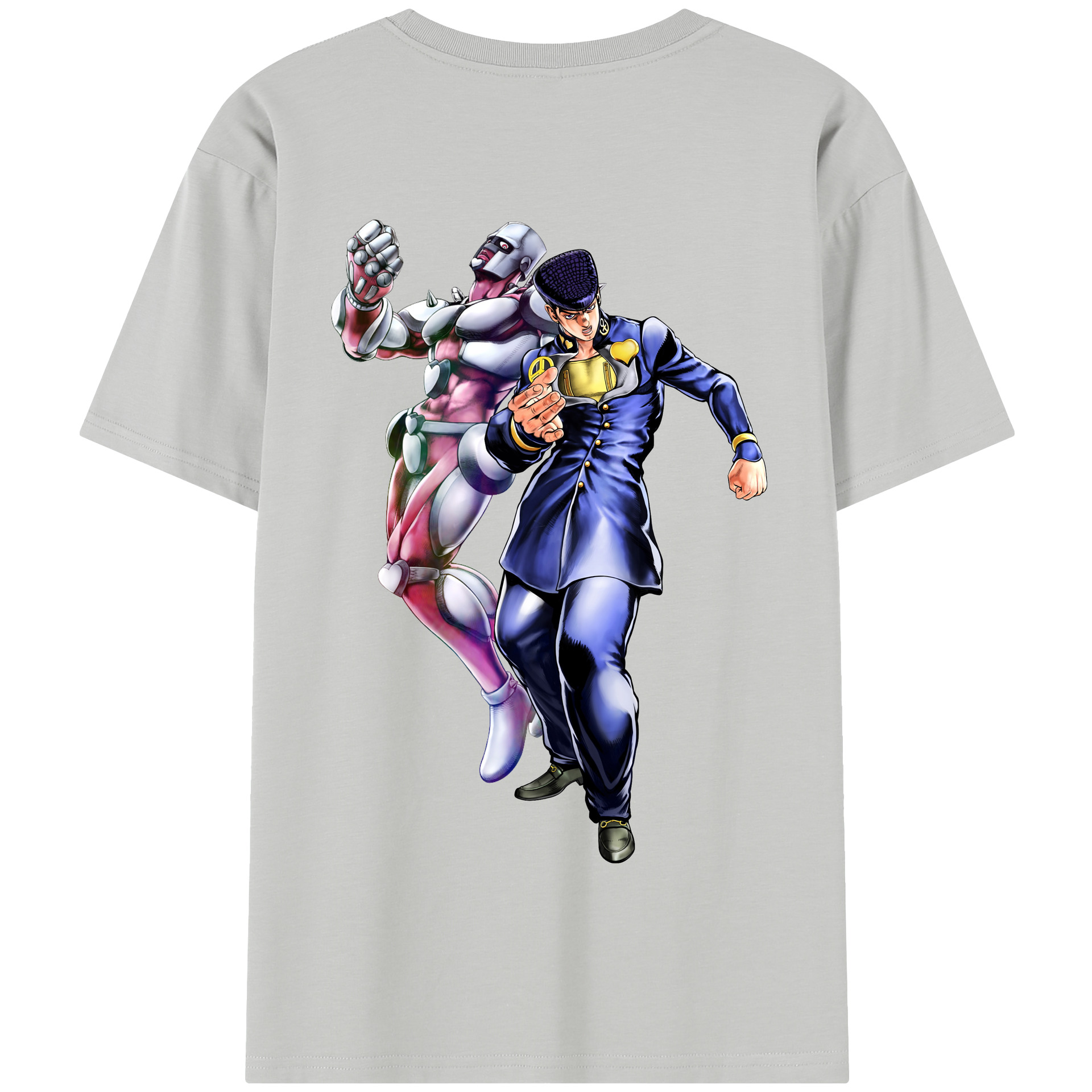 （画像用） ジョジョの奇妙な冒険 ひがしかた じょうすけ JoJo's Bizarre Adventure Higashikata Josuke 綿100％半袖Tシャツ（背面プリント）