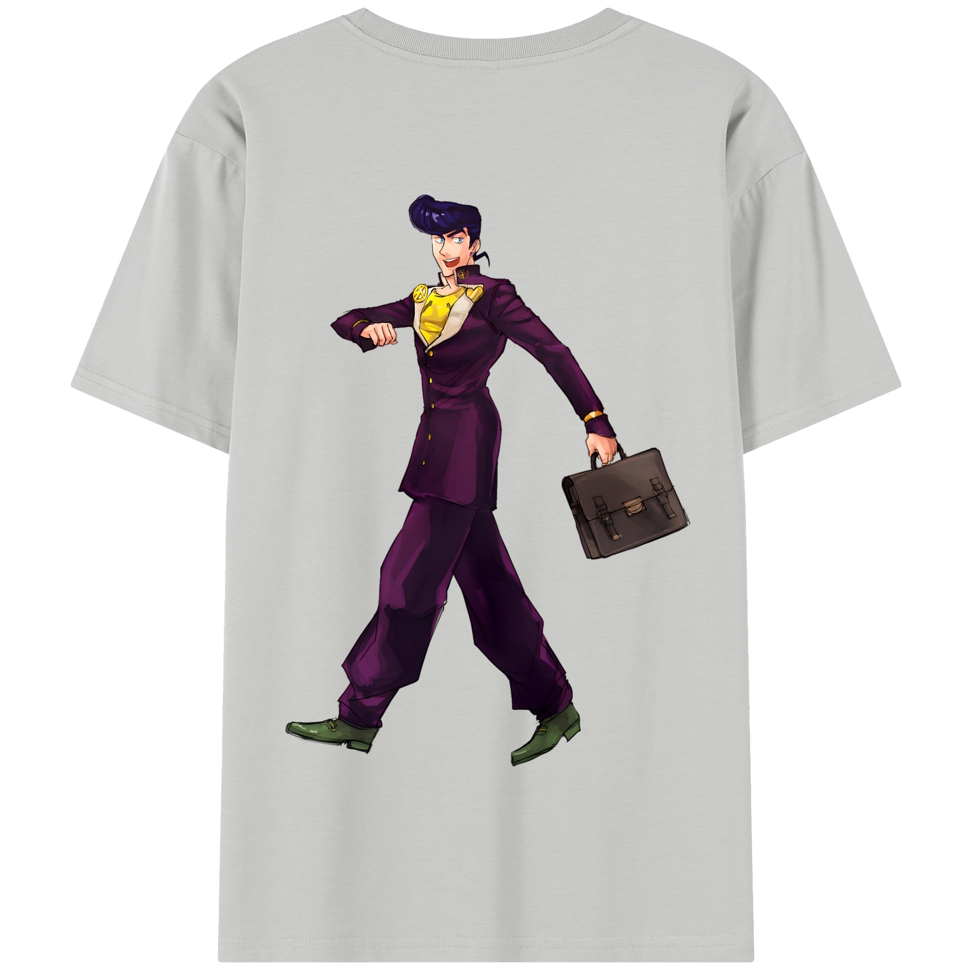 （画像用） ジョジョの奇妙な冒険 ひがしかた じょうすけ JoJo's Bizarre Adventure Higashikata Josuke 綿100％半袖Tシャツ（背面プリント）