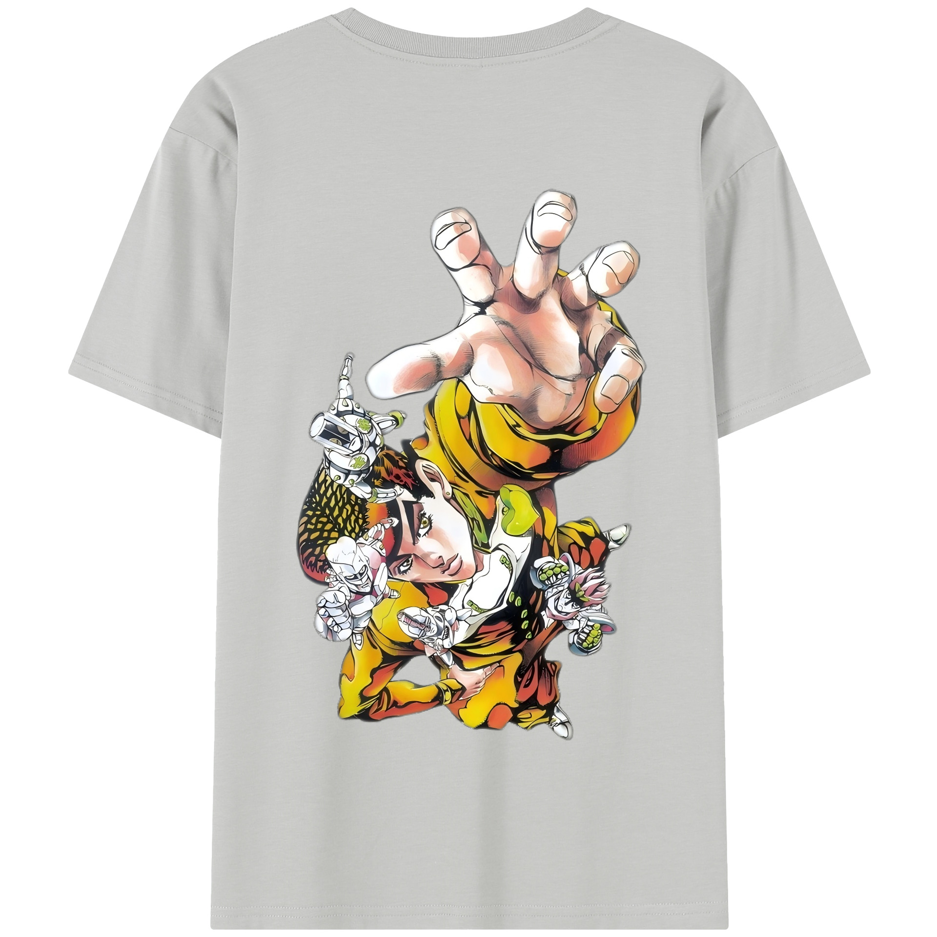 （画像用） ジョジョの奇妙な冒険 ひがしかた じょうすけ JoJo's Bizarre Adventure Higashikata Josuke 綿100％半袖Tシャツ（背面プリント）