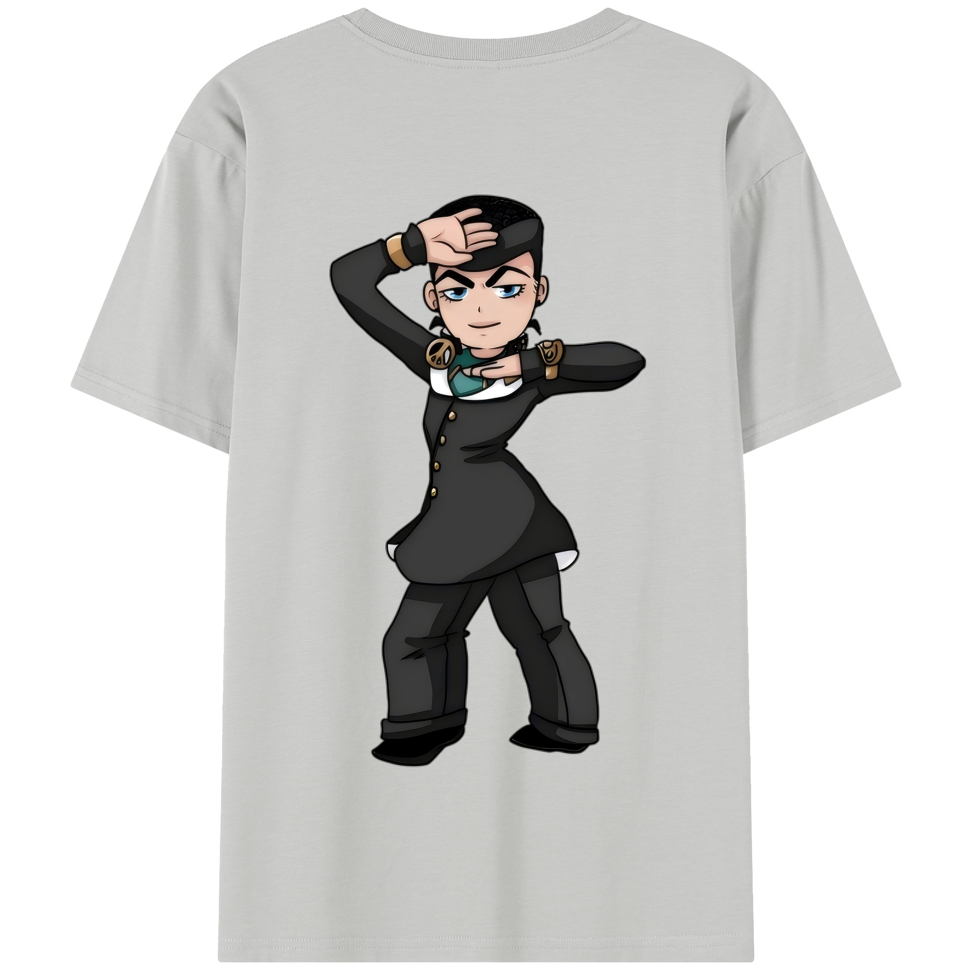 （画像用） ジョジョの奇妙な冒険 ひがしかた じょうすけ JoJo's Bizarre Adventure Higashikata Josuke 綿100％半袖Tシャツ（背面プリント）