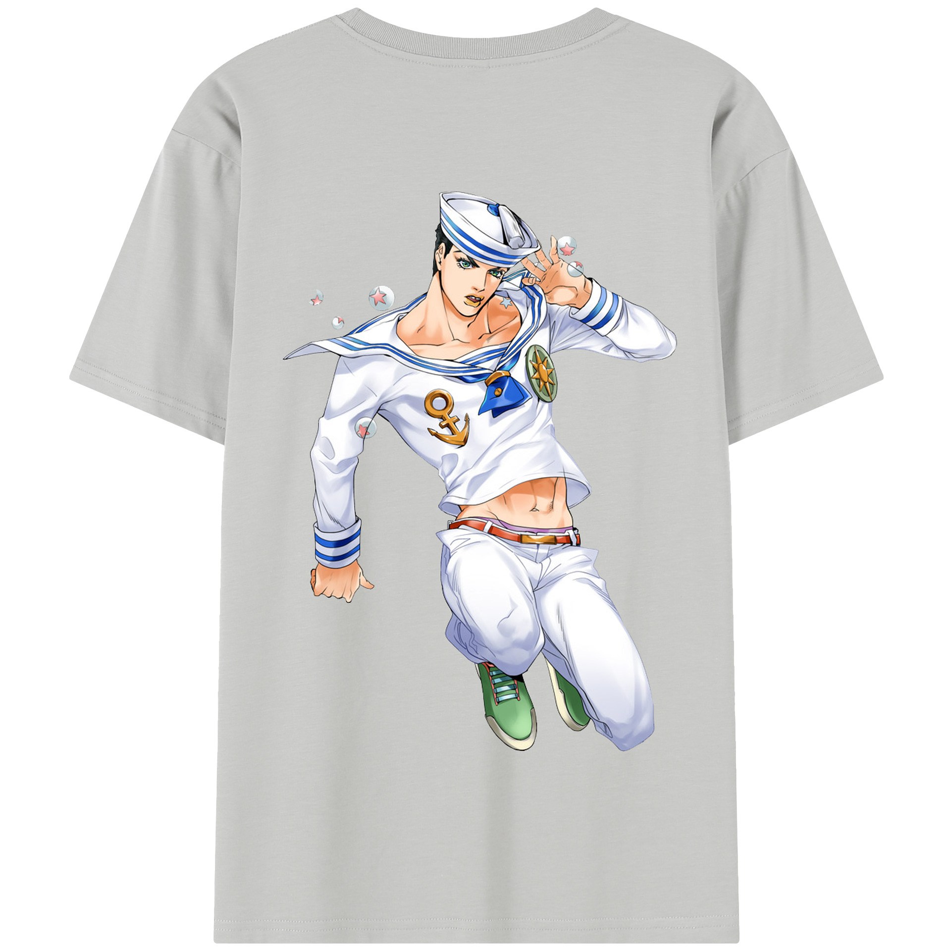 （画像用） ジョジョの奇妙な冒険 東方定助 JoJo's Bizarre Adventure Higashikata Josuke 綿100％半袖Tシャツ（背面プリント）