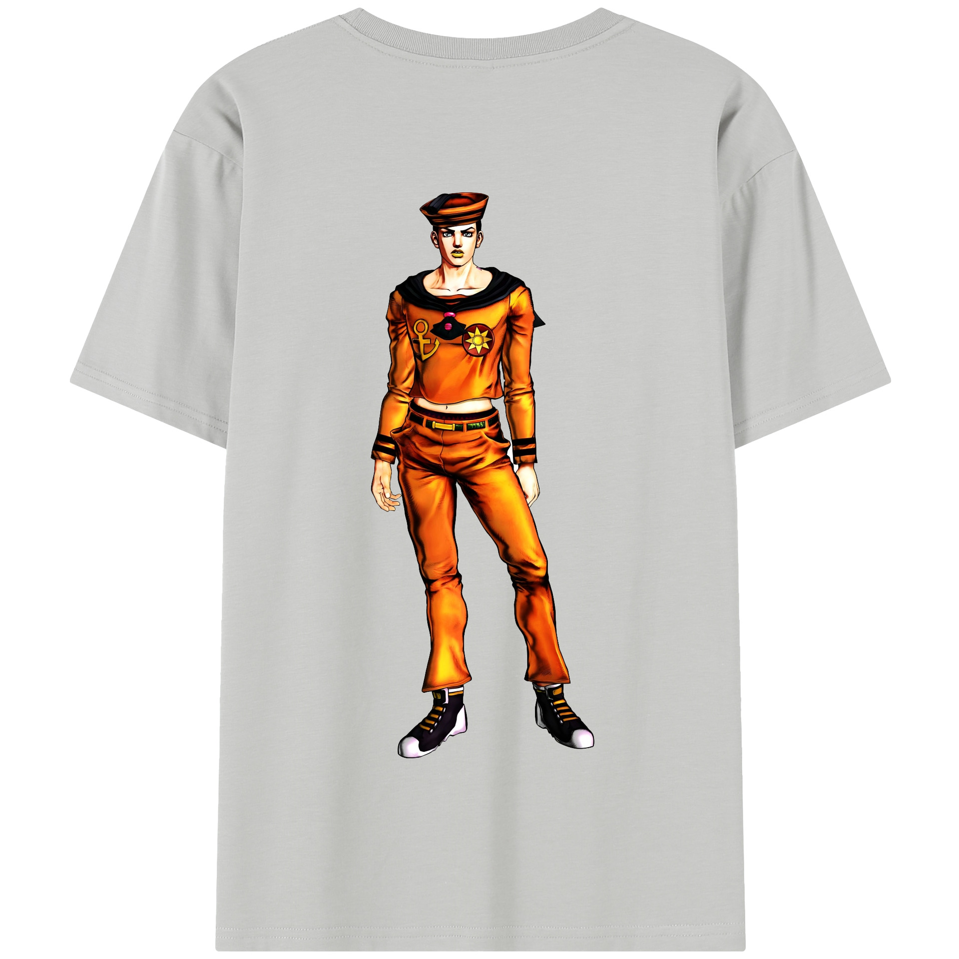（画像用） ジョジョの奇妙な冒険 東方定助 JoJo's Bizarre Adventure Higashikata Josuke 綿100％半袖Tシャツ（背面プリント）