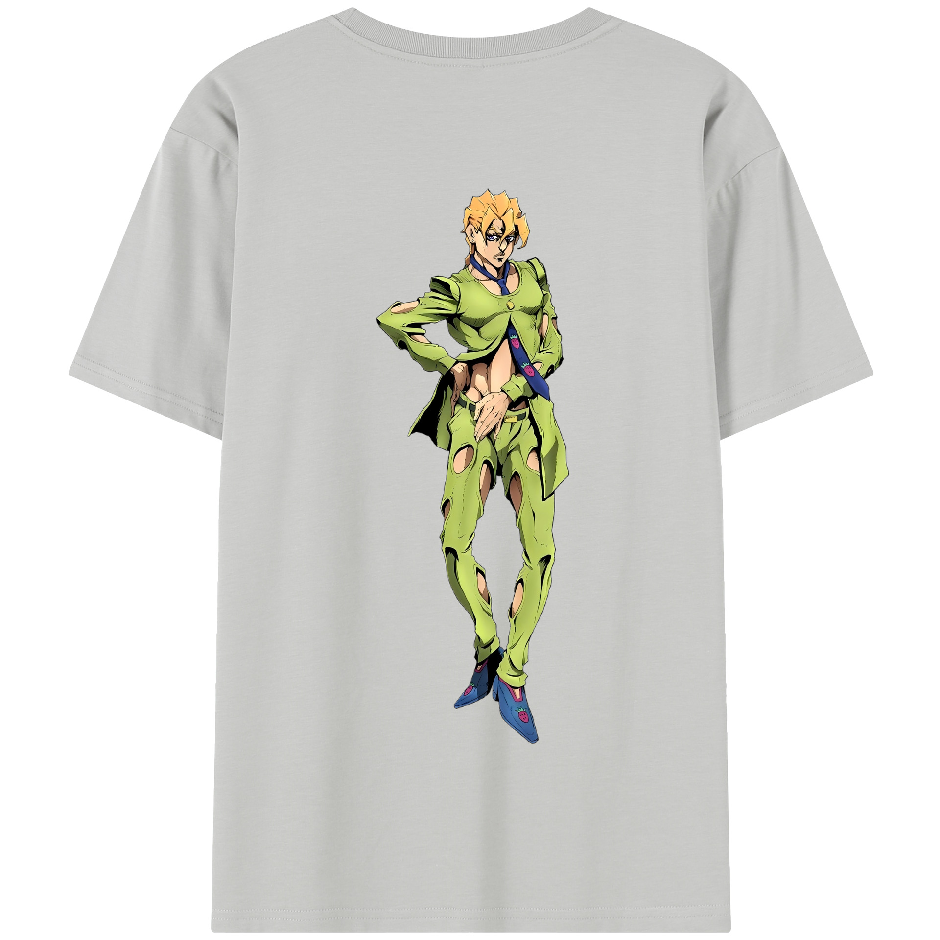 （画像用） ジョジョの奇妙な冒険 パンナコッタ?フー JoJo's Bizarre Adventure Pannacotta Fugo 綿100％半袖Tシャツ（背面プリント）