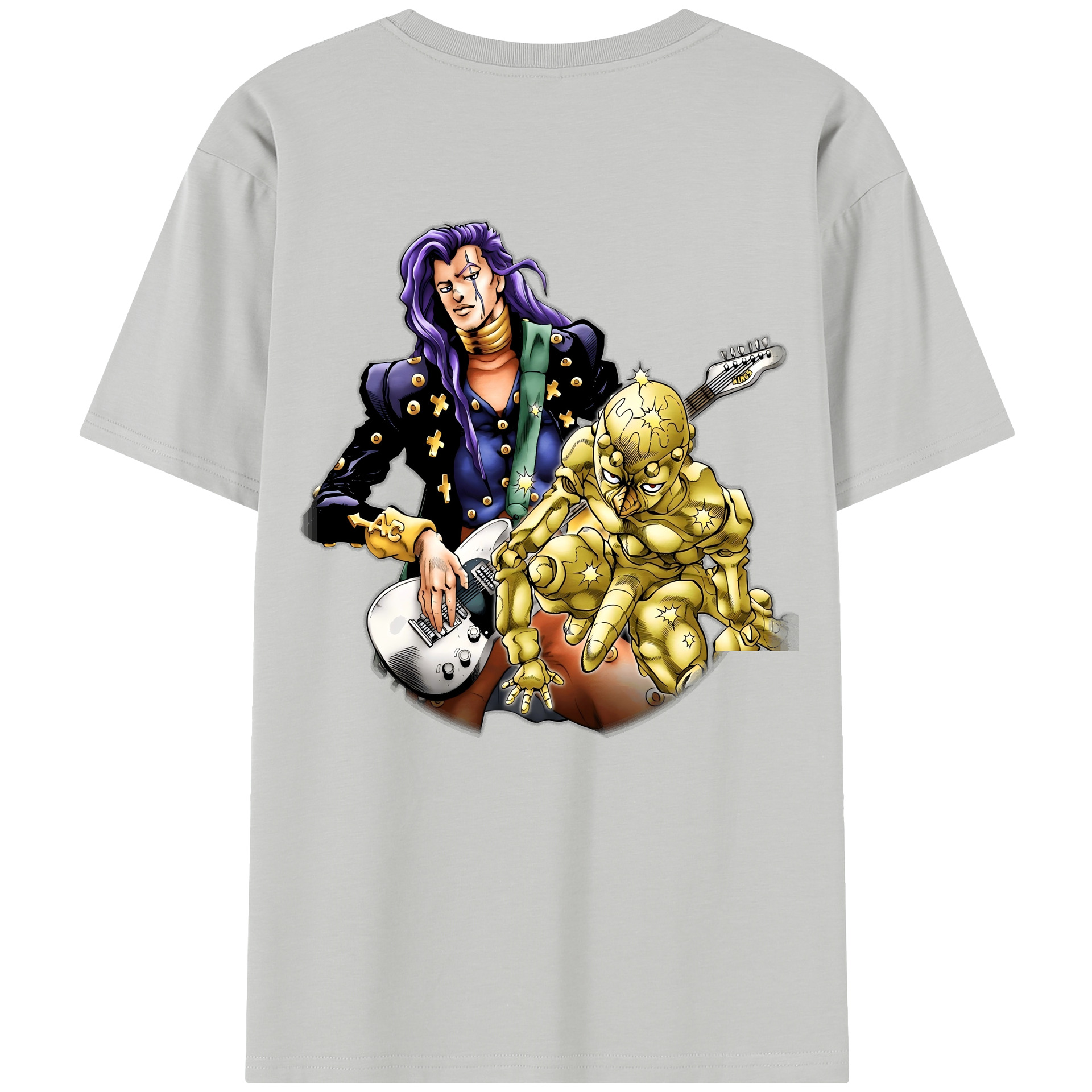 （画像用） ジョジョの奇妙な冒険 おといし あきら JoJo's Bizarre Adventure Akira Otoishi 綿100％半袖Tシャツ（背面プリント）