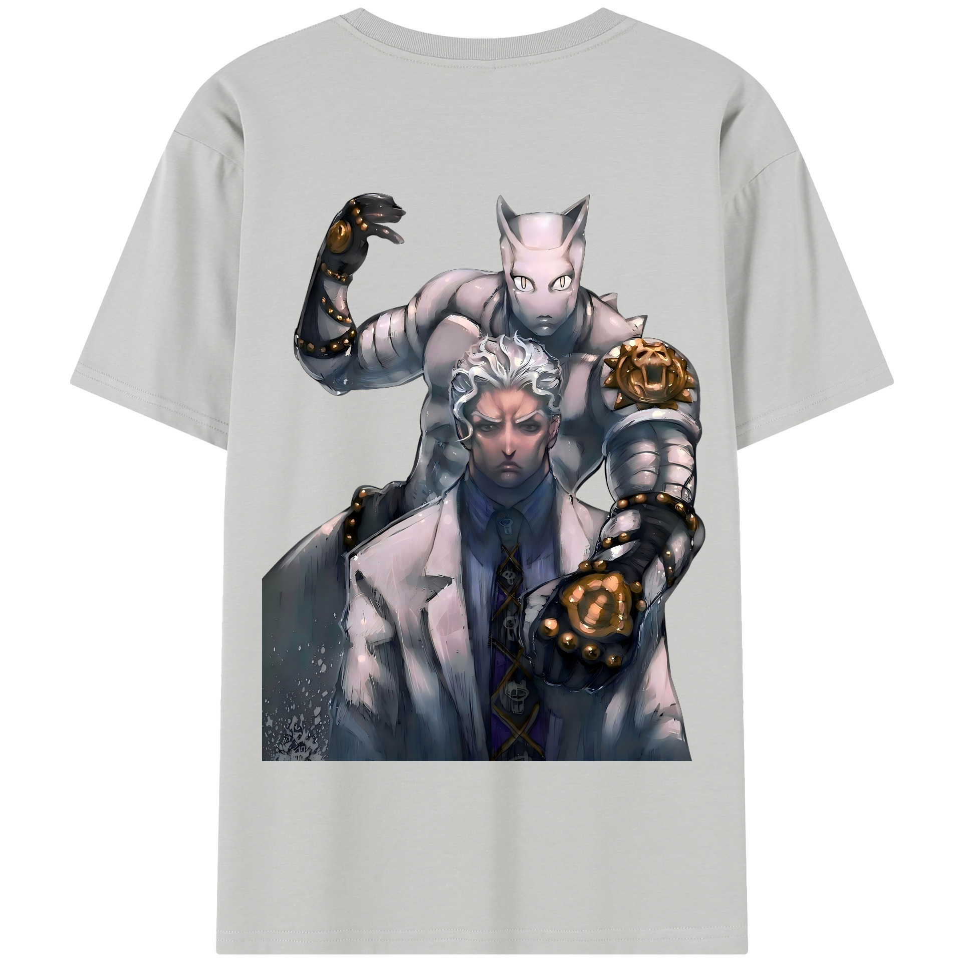 （画像用） ジョジョの奇妙な冒険 きら よしかげ JoJo's Bizarre Adventure Kira Yoshikage 綿100％半袖Tシャツ（背面プリント）