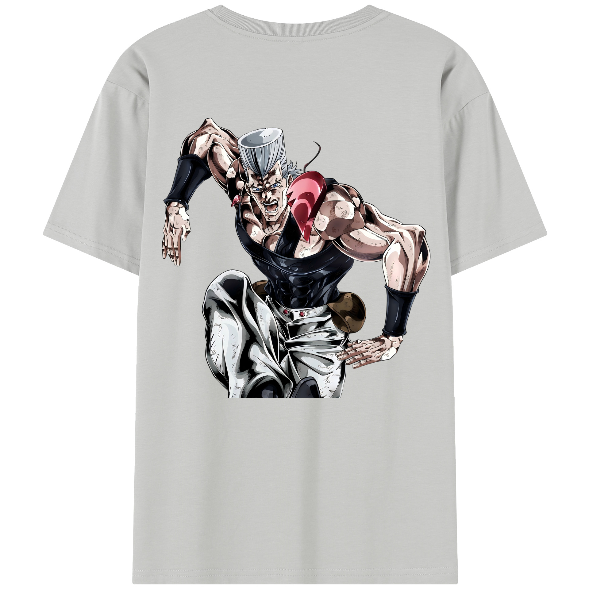 （画像用） ジョジョの奇妙な冒険 ジャン＝ピエール?ポルナレフ JoJo's Bizarre Adventure Jan Pierre Polnareff 綿100％半袖Tシャツ（背面プリント）