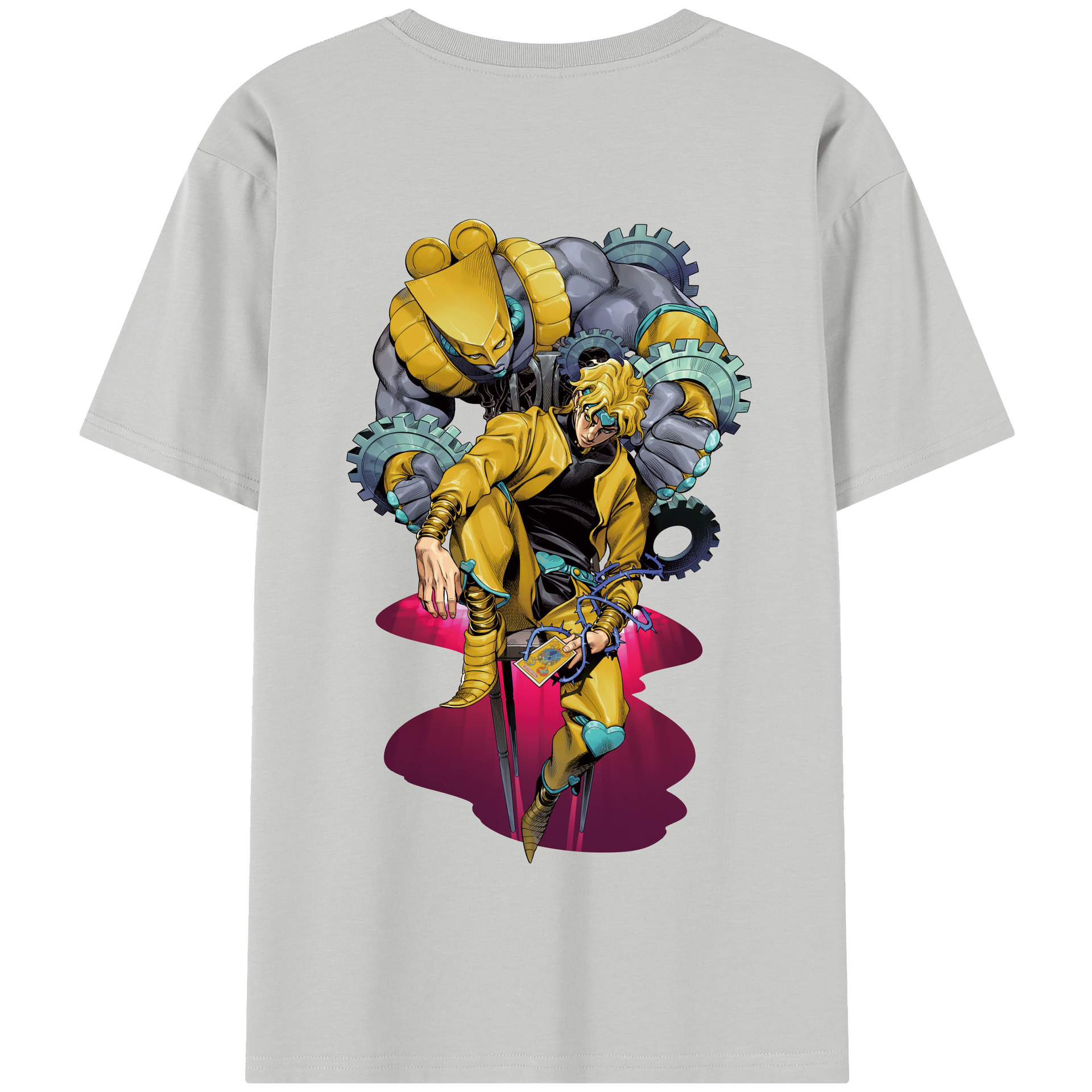 （画像用） ジョジョの奇妙な冒険 ディオ?ブランドー JoJo's Bizarre Adventure Dio Brando 綿100％半袖Tシャツ（背面プリント）
