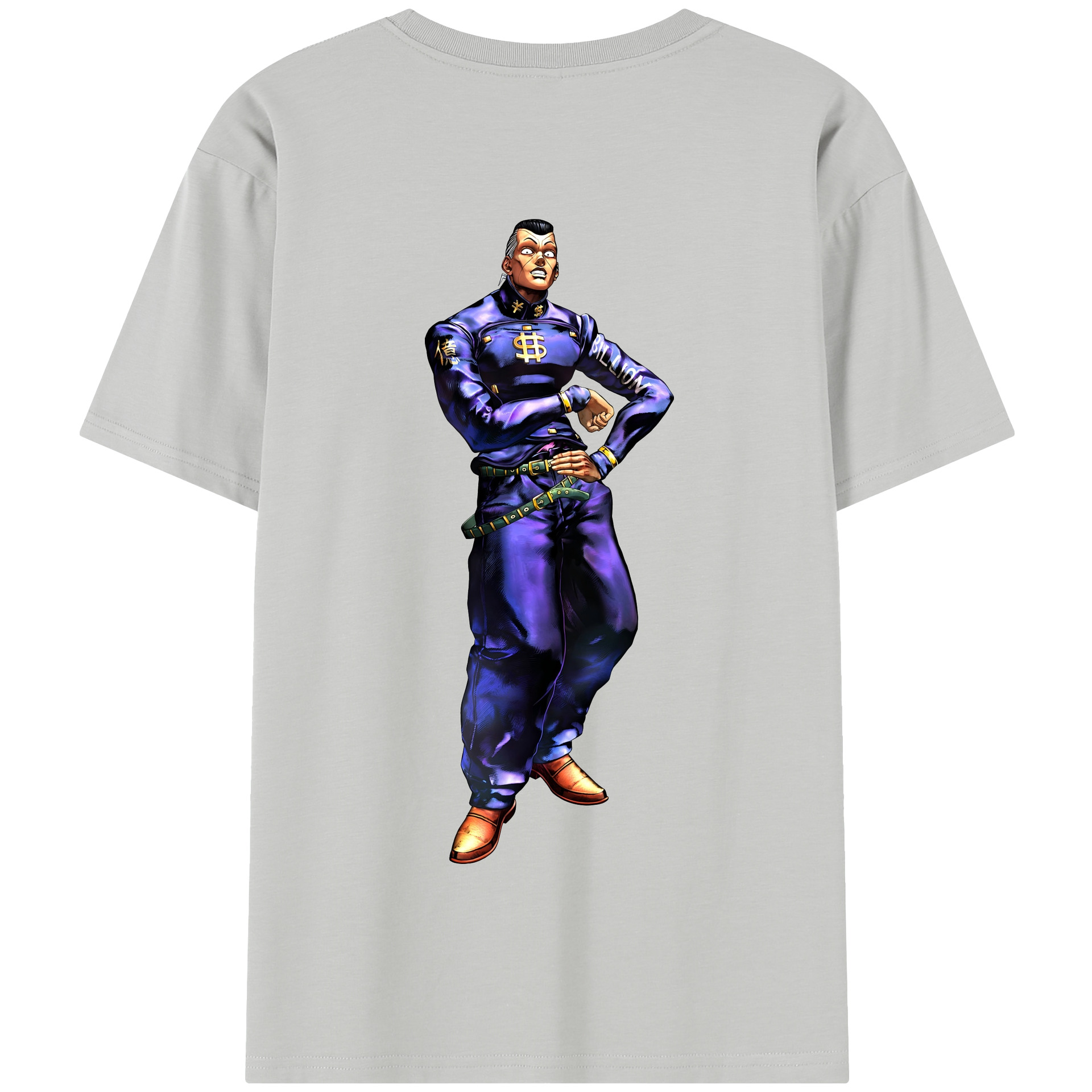 （画像用） ジョジョの奇妙な冒険 虹村億泰 にじむら おくやす JoJo's Bizarre Adventure Nijimura Okuyasu 綿100％半袖Tシャツ（背面プリント）