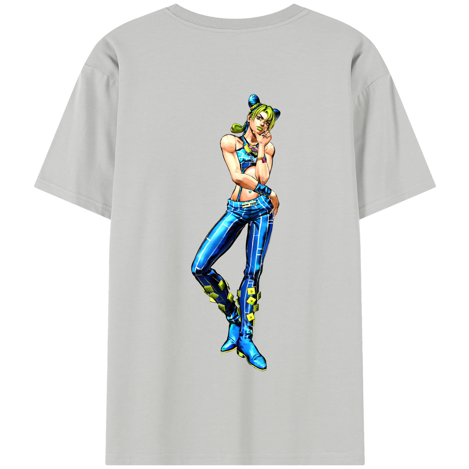 （画像用） "ジョジョの奇妙な冒険 くうじょう ジョリーン JoJo's Bizarre Adventure Jolyne Cujoh " 綿100％半袖Tシャツ（背面プリント）