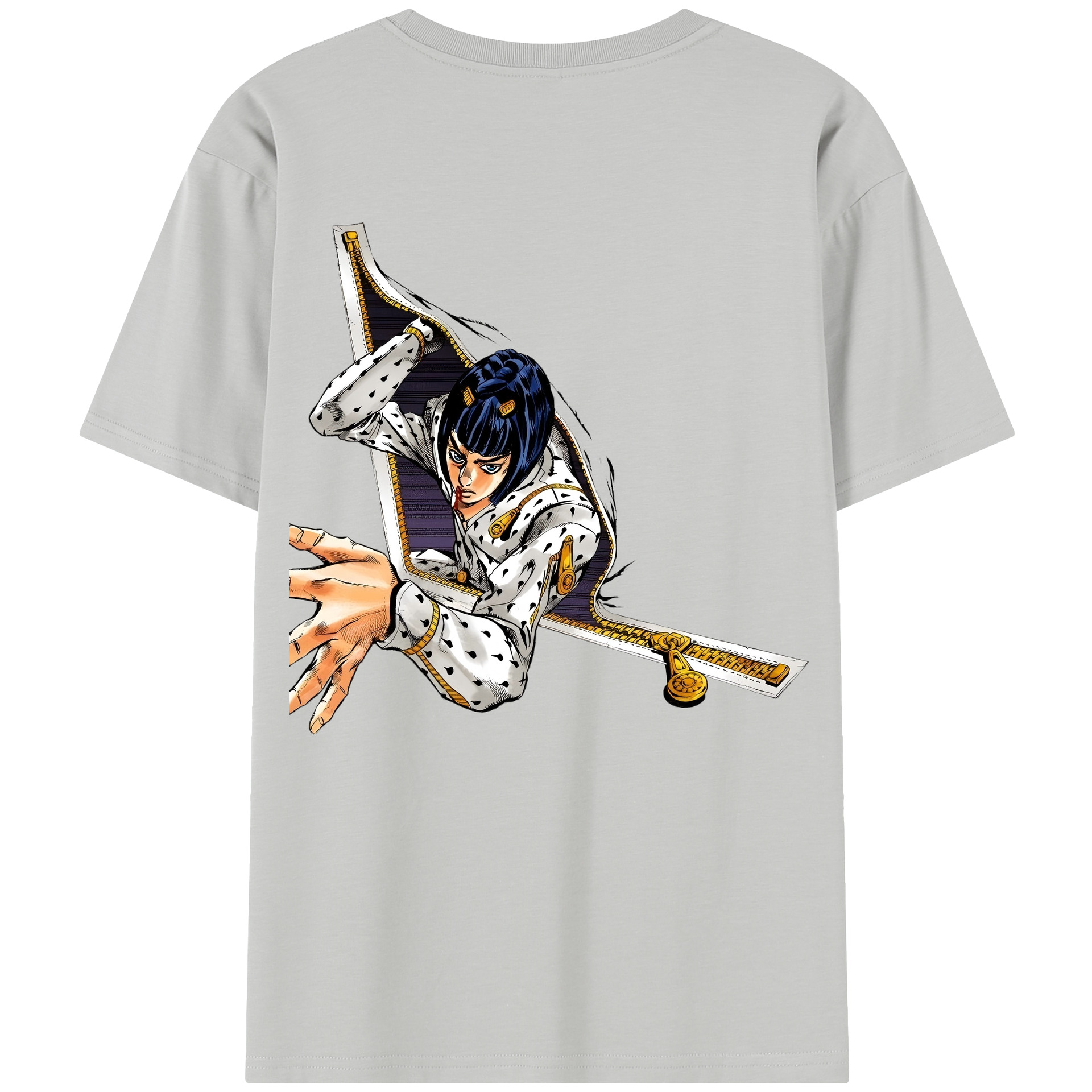 （画像用） ジョジョの奇妙な冒険 ブローノ?ブチャラティ JoJo's Bizarre Adventure Bruno Bucciarati 綿100％半袖Tシャツ（背面プリント）