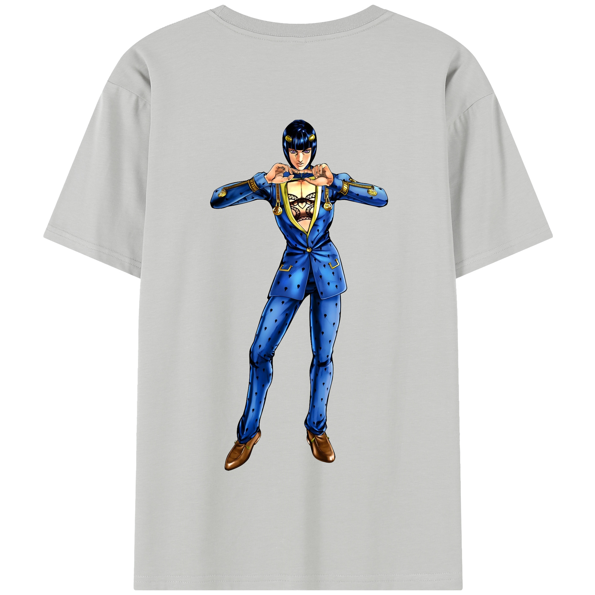 （画像用） ジョジョの奇妙な冒険 ブローノ?ブチャラティ JoJo's Bizarre Adventure Bruno Bucciarati 綿100％半袖Tシャツ（背面プリント）