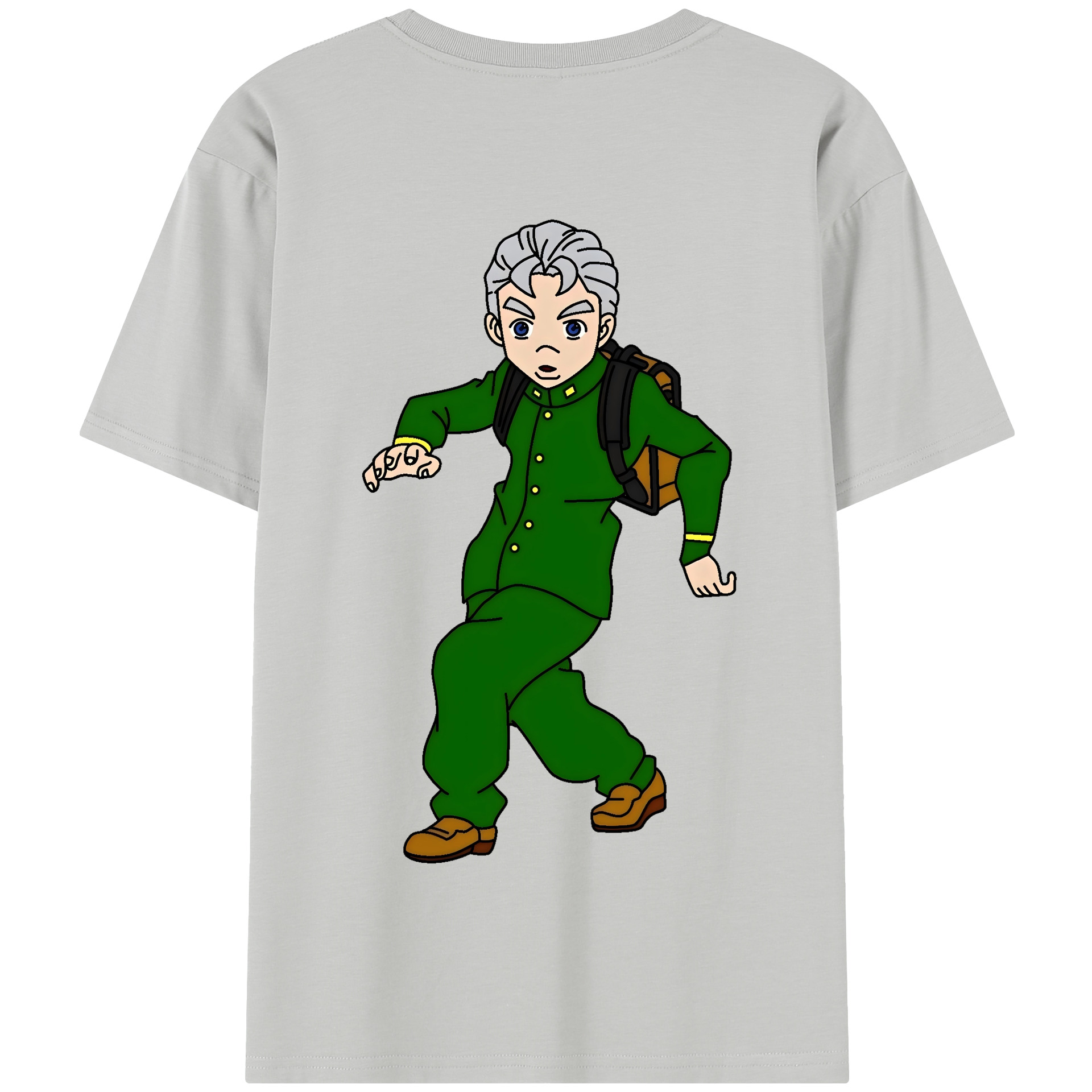 （画像用） ジョジョの奇妙な冒険 広瀨康一 JoJo's Bizarre Adventure Hirose Koichi 綿100％半袖Tシャツ（背面プリント）