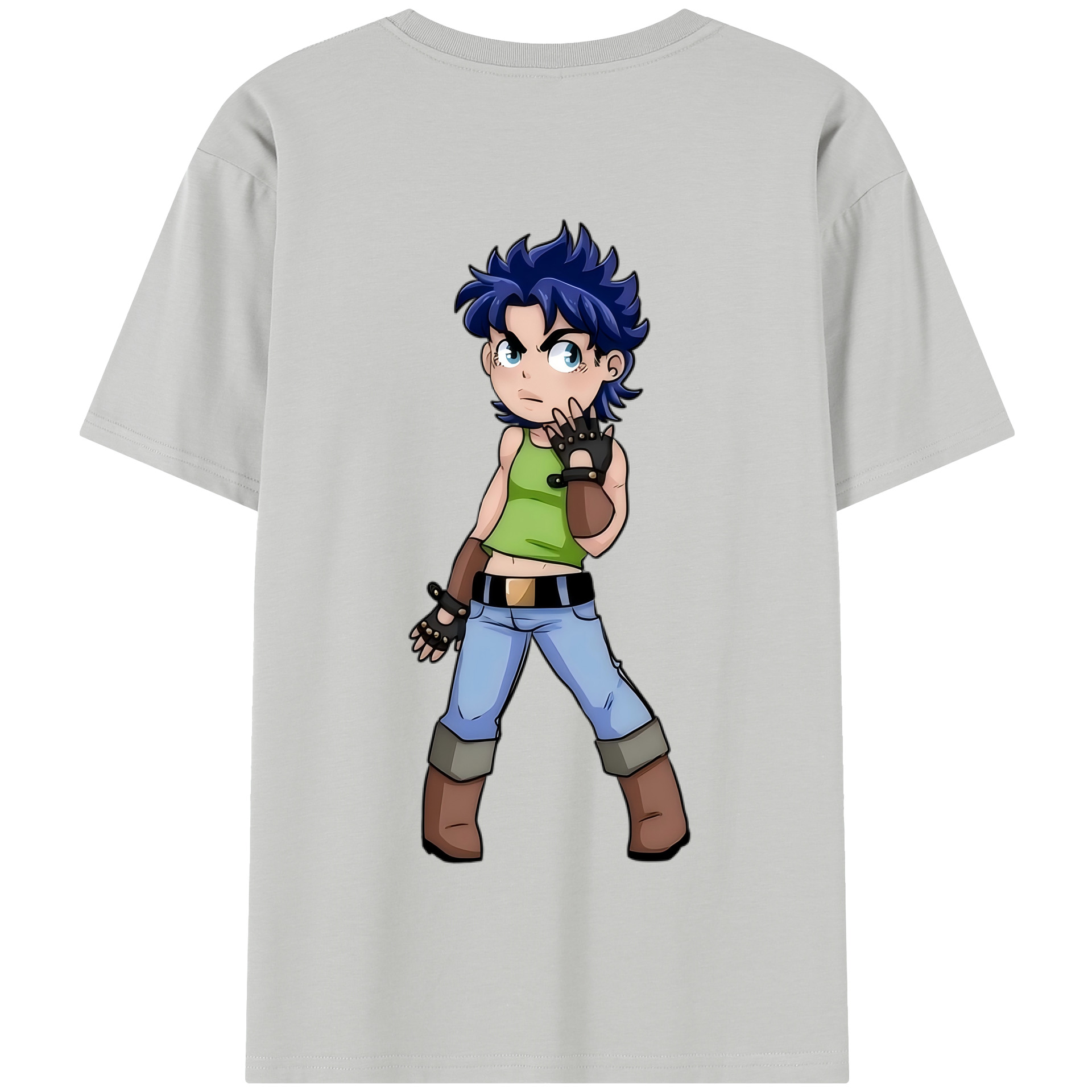 （画像用） ジョジョの奇妙な冒険 広瀨康一 JoJo's Bizarre Adventure Hirose Koichi 綿100％半袖Tシャツ（背面プリント）