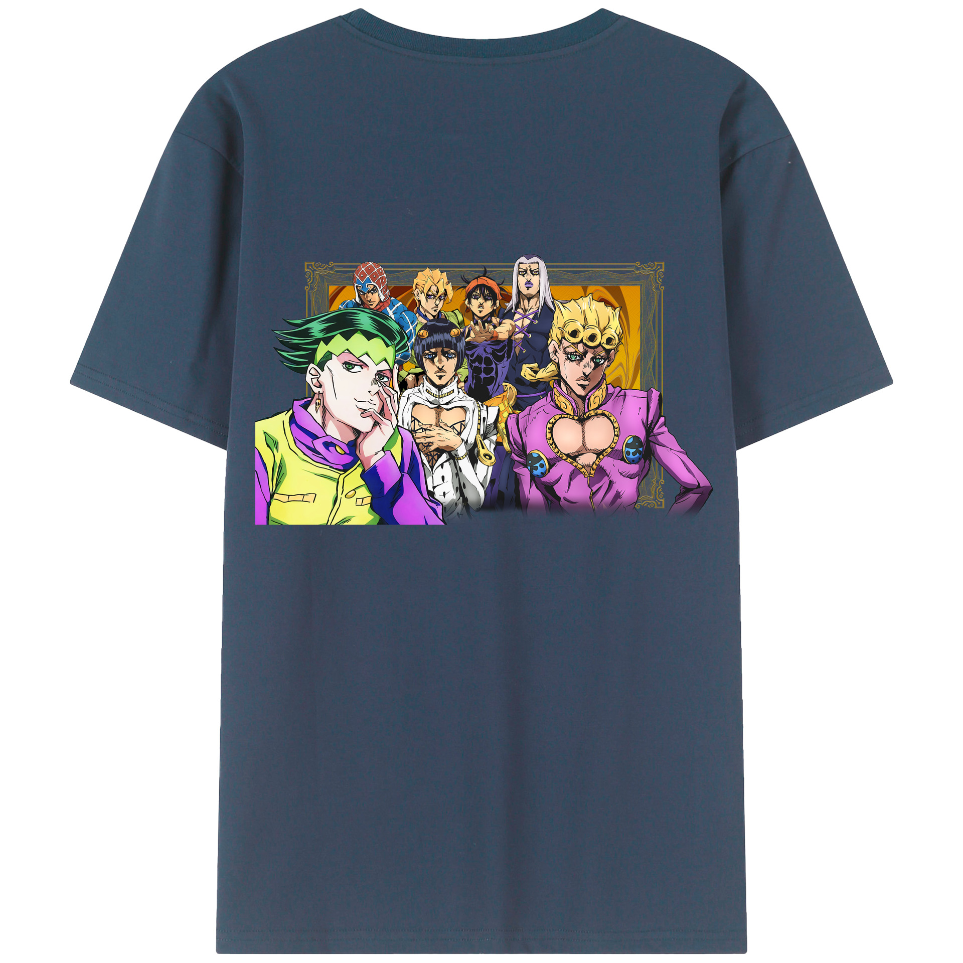 （画像用） ジョジョの奇妙な冒険 ジョルノ?ジョバァーナ JoJo's Bizarre Adventure Giorno Giovanna 綿100％半袖Tシャツ（背面プリント）