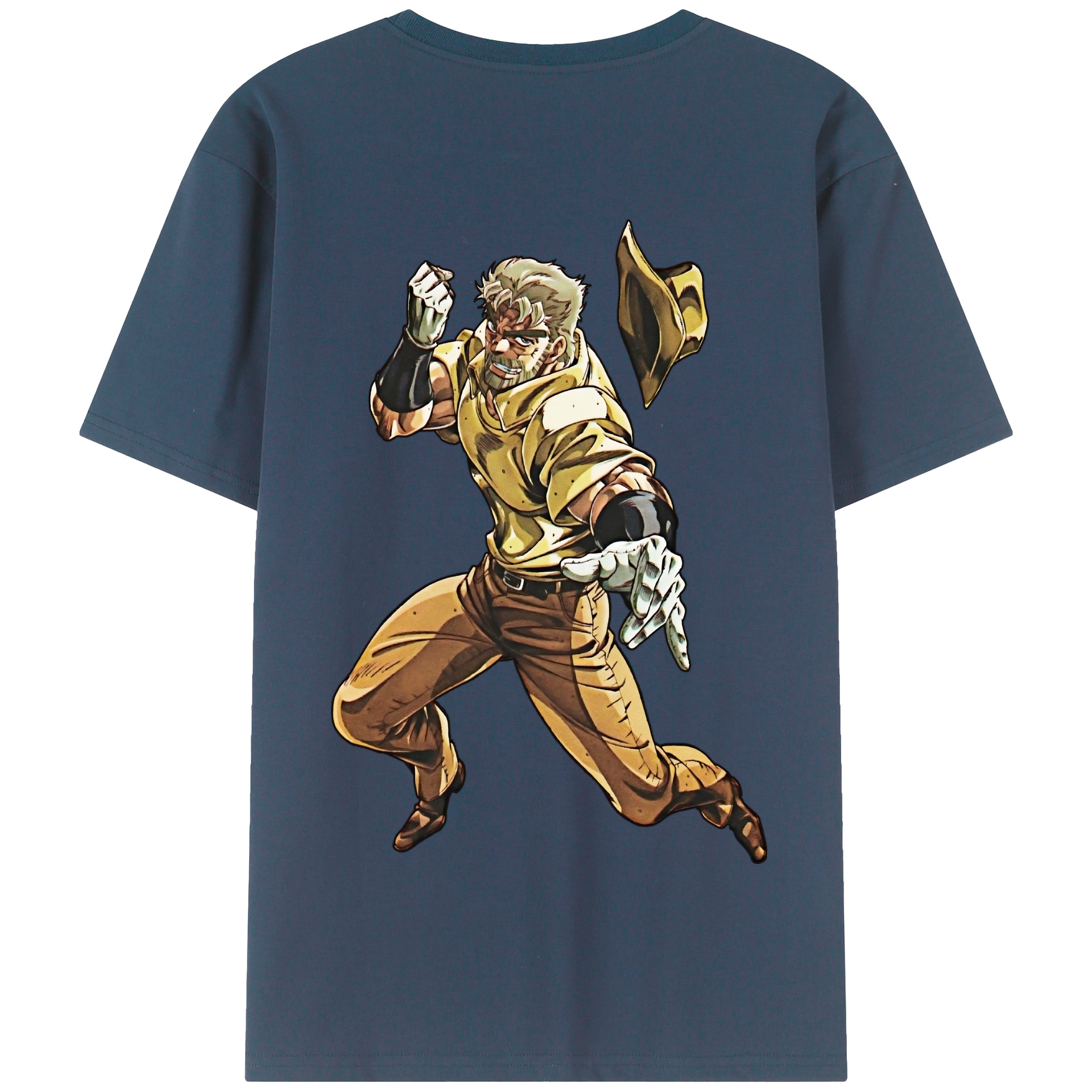 （画像用） ジョジョの奇妙な冒険 ジョセフ?ジョースター JoJo's Bizarre Adventure Joseph Joestar 綿100％半袖Tシャツ（背面プリント）