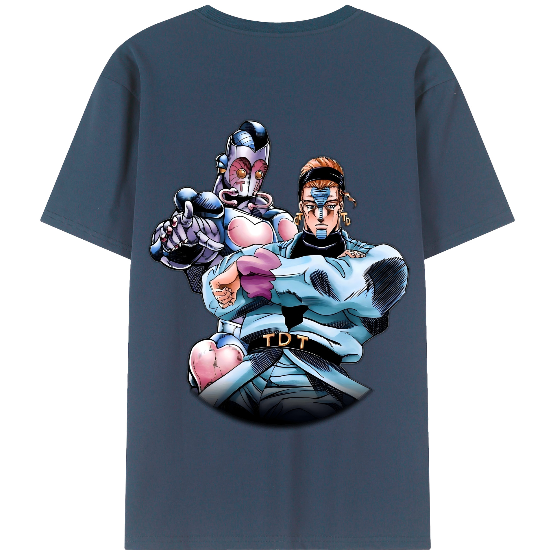 （画像用） ジョジョの奇妙な冒険 ひがしかた じょうすけ JoJo's Bizarre Adventure Higashikata Josuke 綿100％半袖Tシャツ（背面プリント）