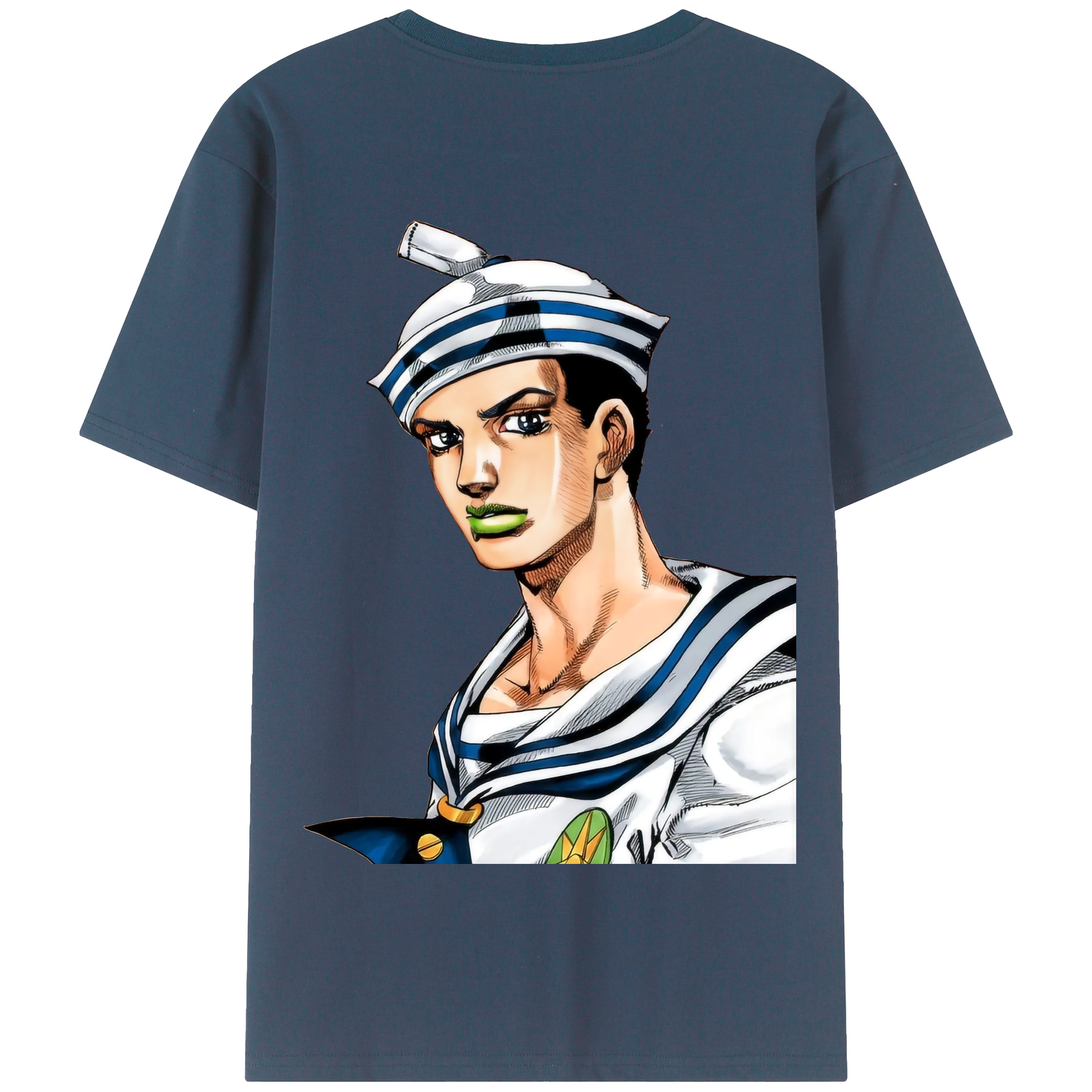 （画像用） ジョジョの奇妙な冒険 東方定助 JoJo's Bizarre Adventure Higashikata Josuke 綿100％半袖Tシャツ（背面プリント）