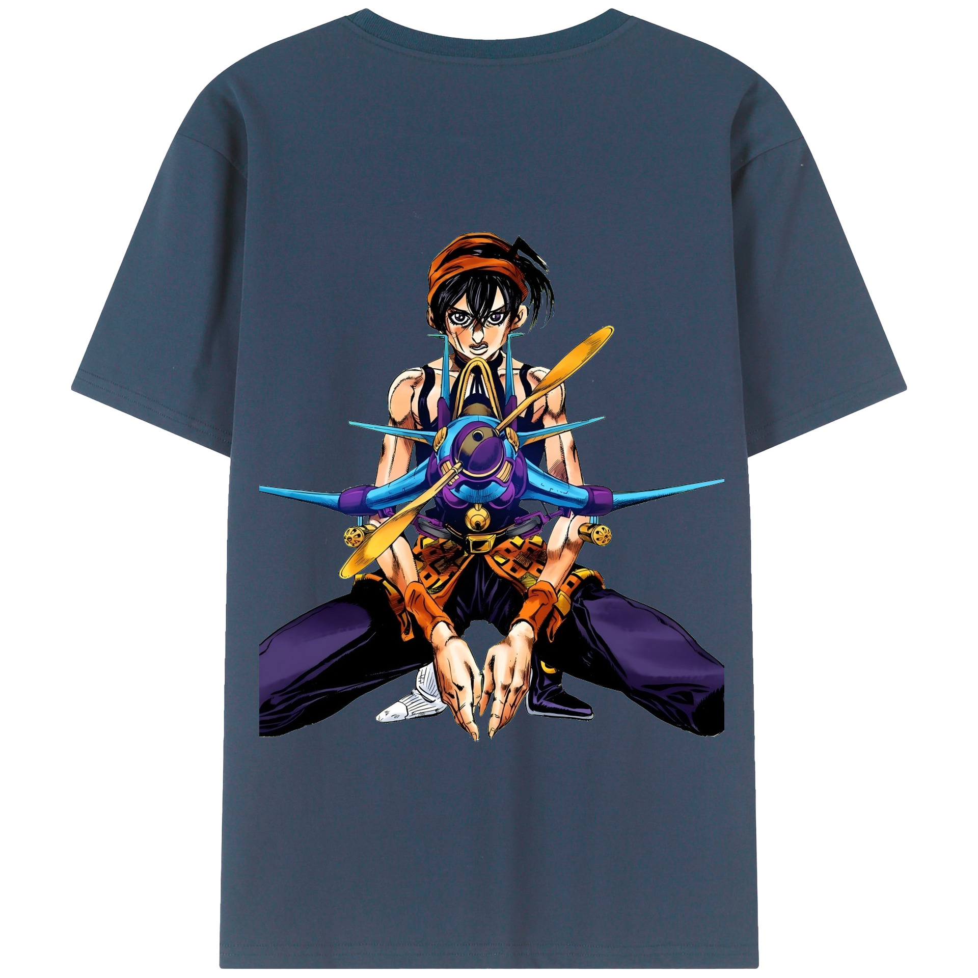 （画像用） ジョジョの奇妙な冒険 ナランチャ?ギルガ JoJo's Bizarre Adventure Narancia Ghirga 綿100％半袖Tシャツ（背面プリント）