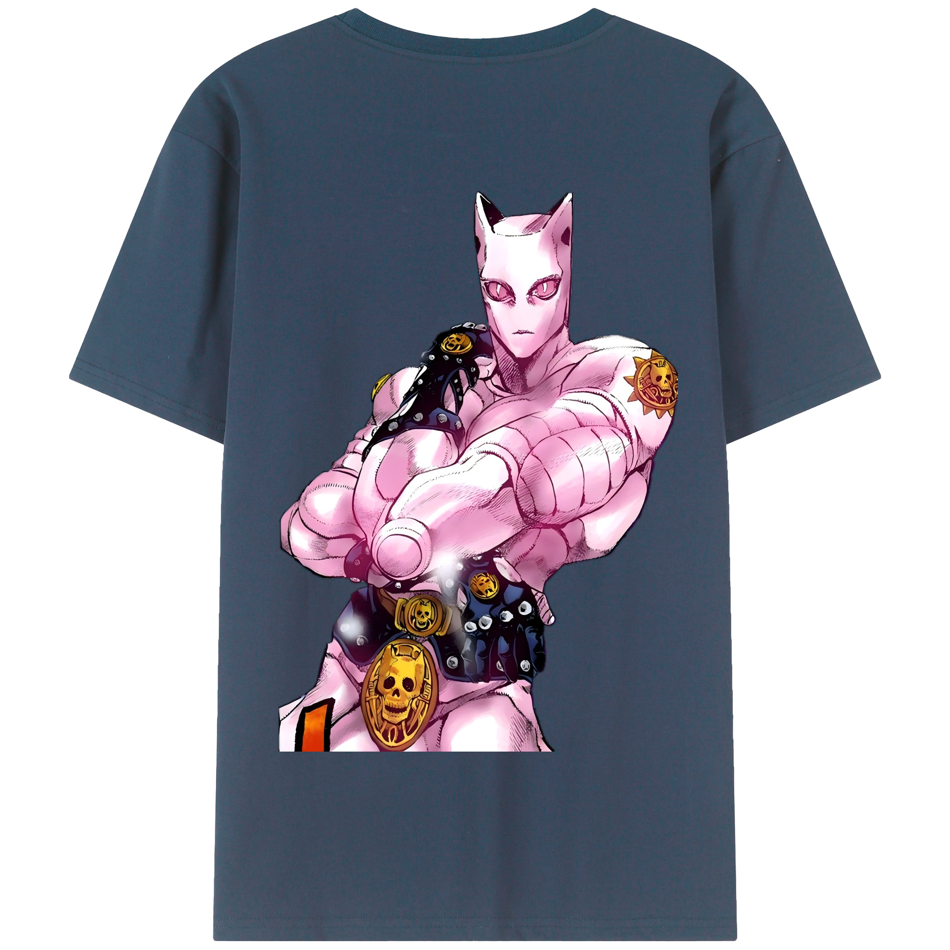 （画像用） ジョジョの奇妙な冒険 きら よしかげ JoJo's Bizarre Adventure Kira Yoshikage 綿100％半袖Tシャツ（背面プリント）