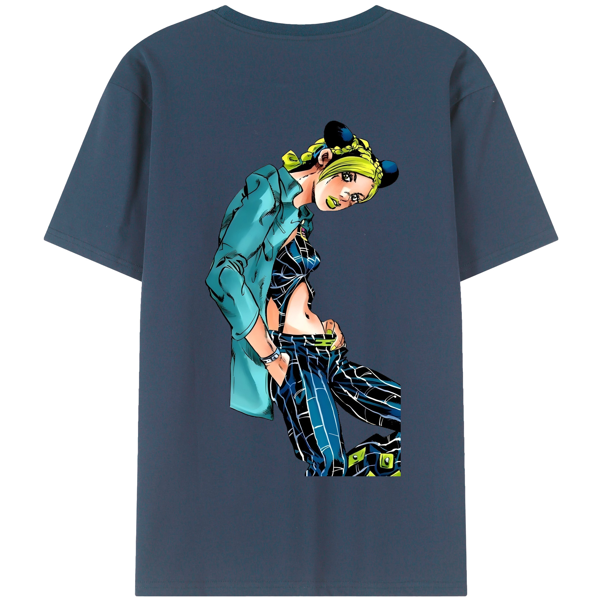 （画像用） "ジョジョの奇妙な冒険 くうじょう ジョリーン JoJo's Bizarre Adventure Jolyne Cujoh " 綿100％半袖Tシャツ（背面プリント）