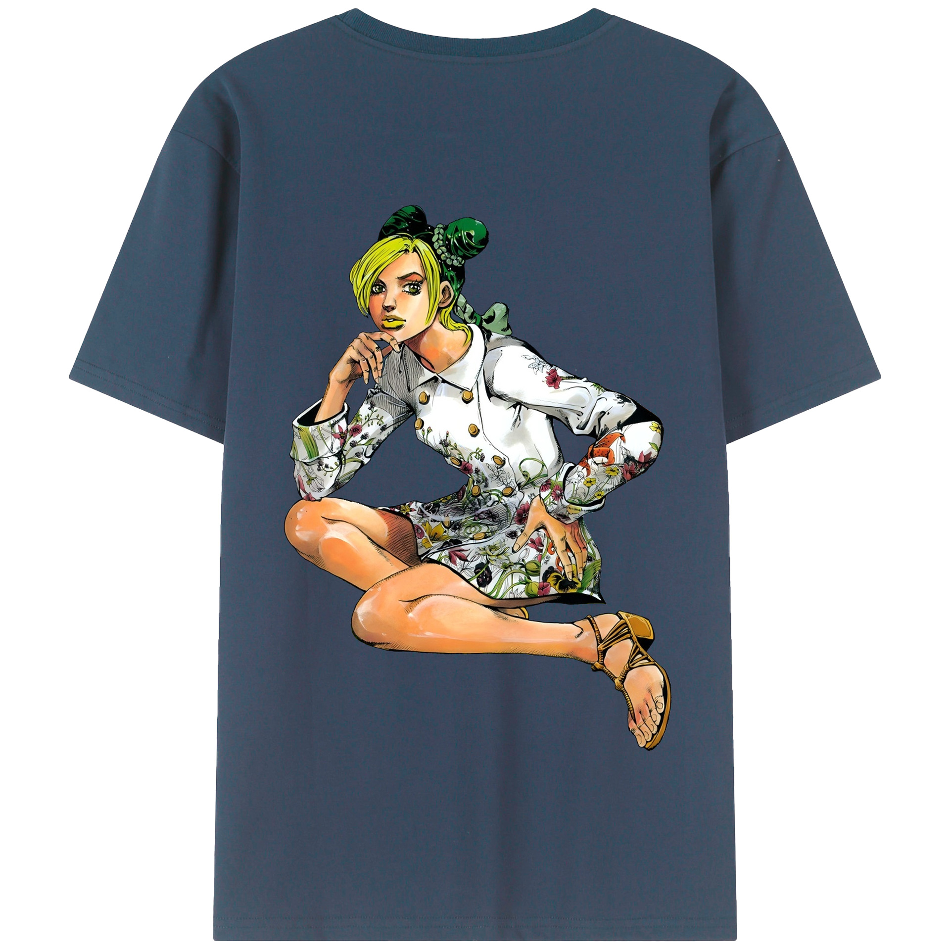 （画像用） "ジョジョの奇妙な冒険 くうじょう ジョリーン JoJo's Bizarre Adventure Jolyne Cujoh " 綿100％半袖Tシャツ（背面プリント）