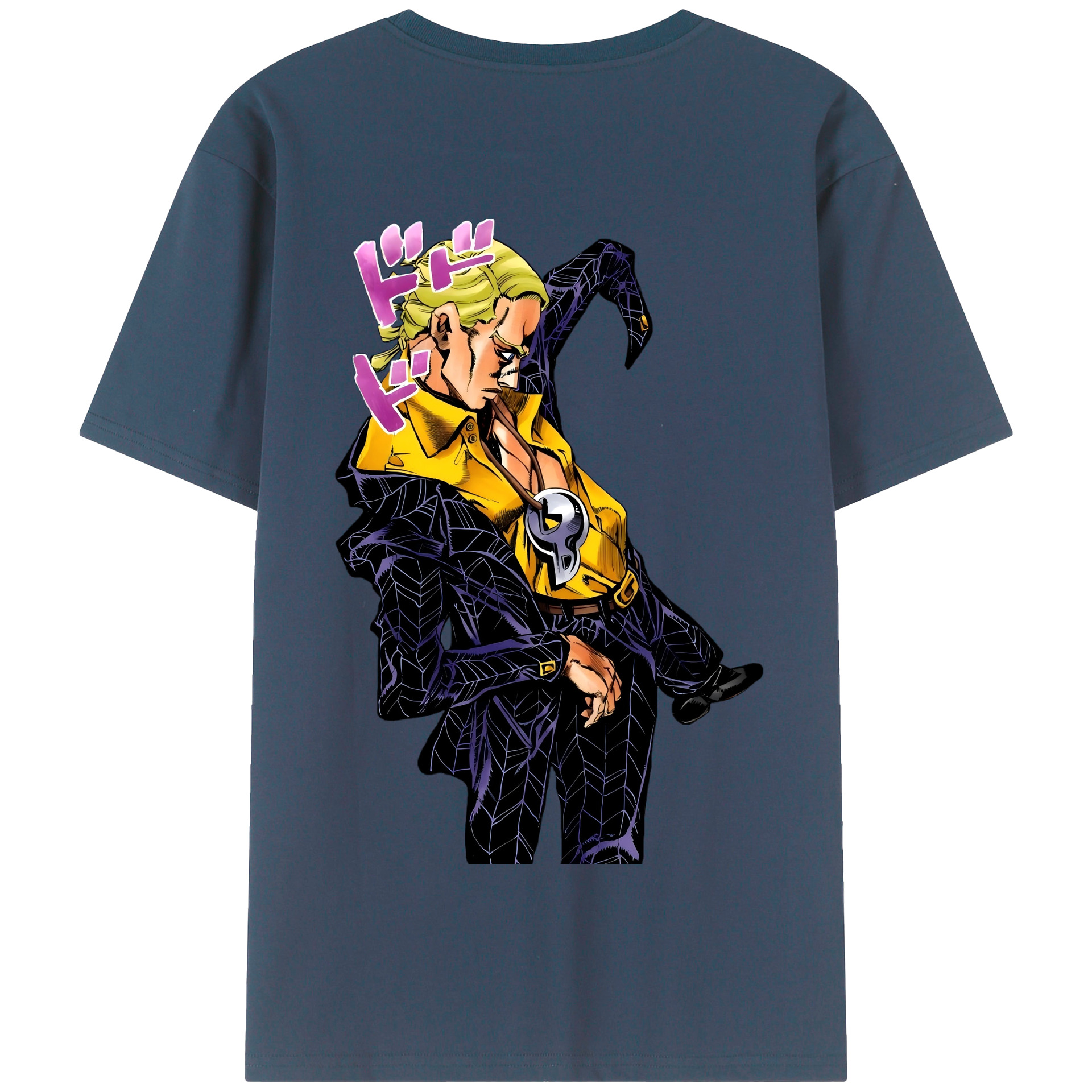（画像用） ジョジョの奇妙な冒険 プロシュート JoJo's Bizarre Adventure Prosciutto 綿100％半袖Tシャツ（背面プリント）