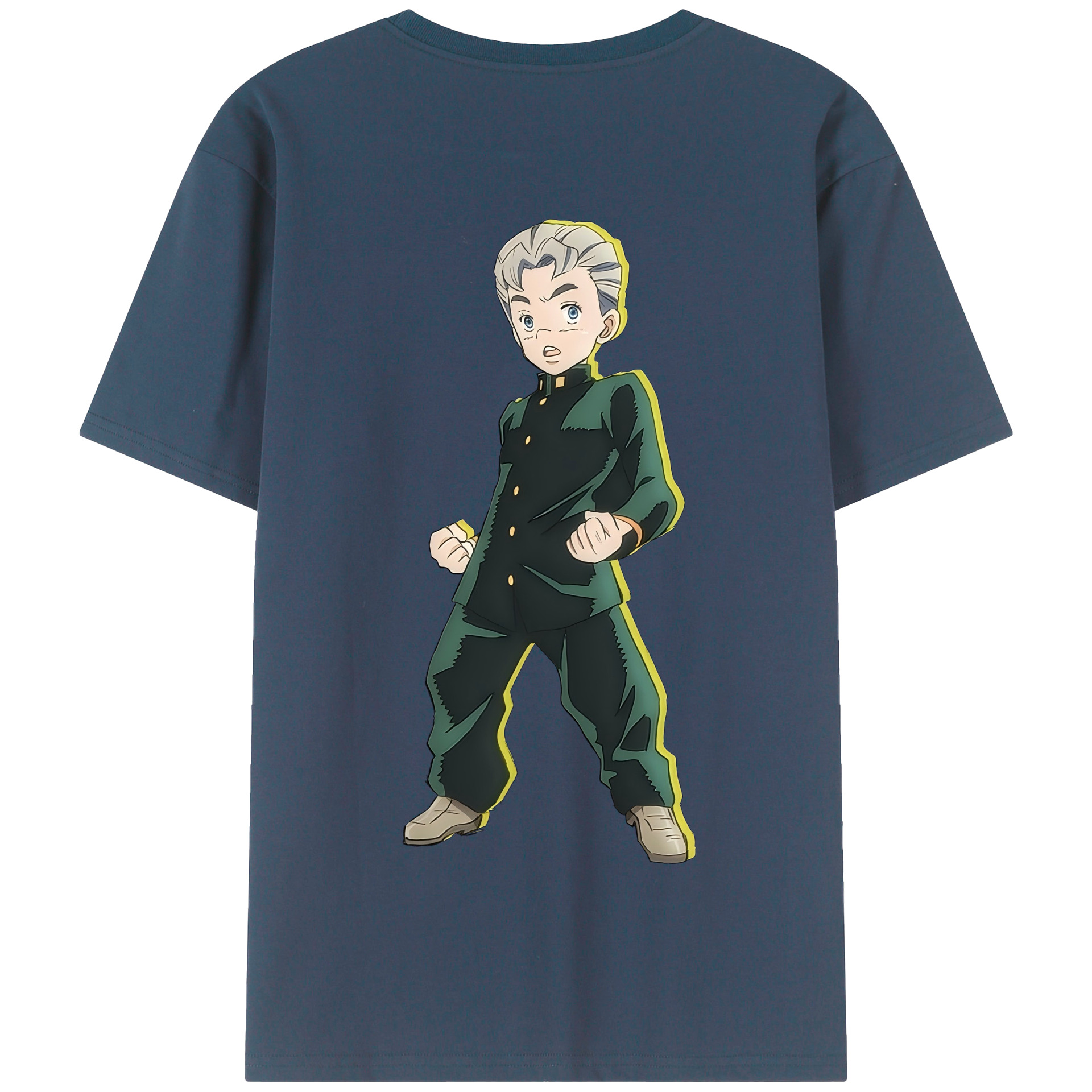 （画像用） ジョジョの奇妙な冒険 広瀨康一 JoJo's Bizarre Adventure Hirose Koichi 綿100％半袖Tシャツ（背面プリント）