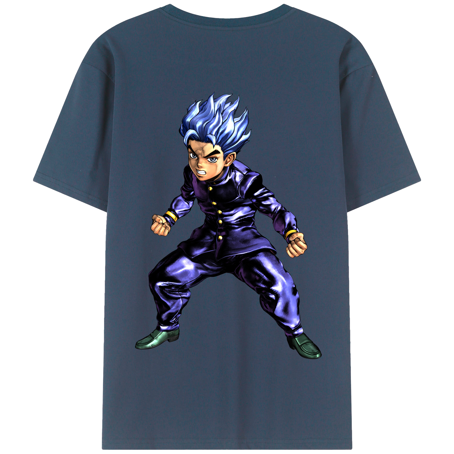 （画像用） ジョジョの奇妙な冒険 広瀨康一 JoJo's Bizarre Adventure Hirose Koichi 綿100％半袖Tシャツ（背面プリント）