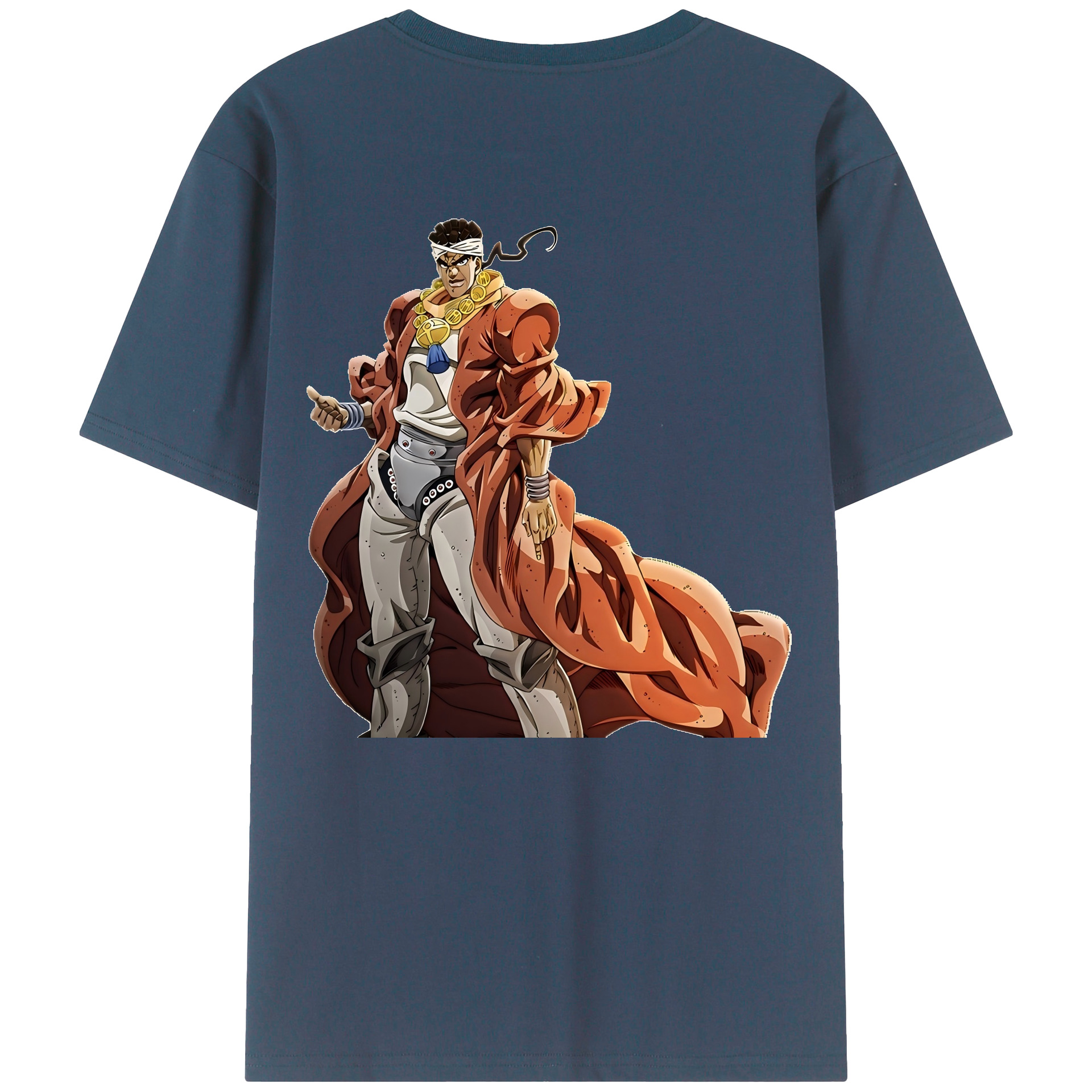 （画像用） ジョジョの奇妙な冒険 ムハンマド?アブドゥル JoJo's Bizarre Adventure Muhammad Avdol 綿100％半袖Tシャツ（背面プリント）