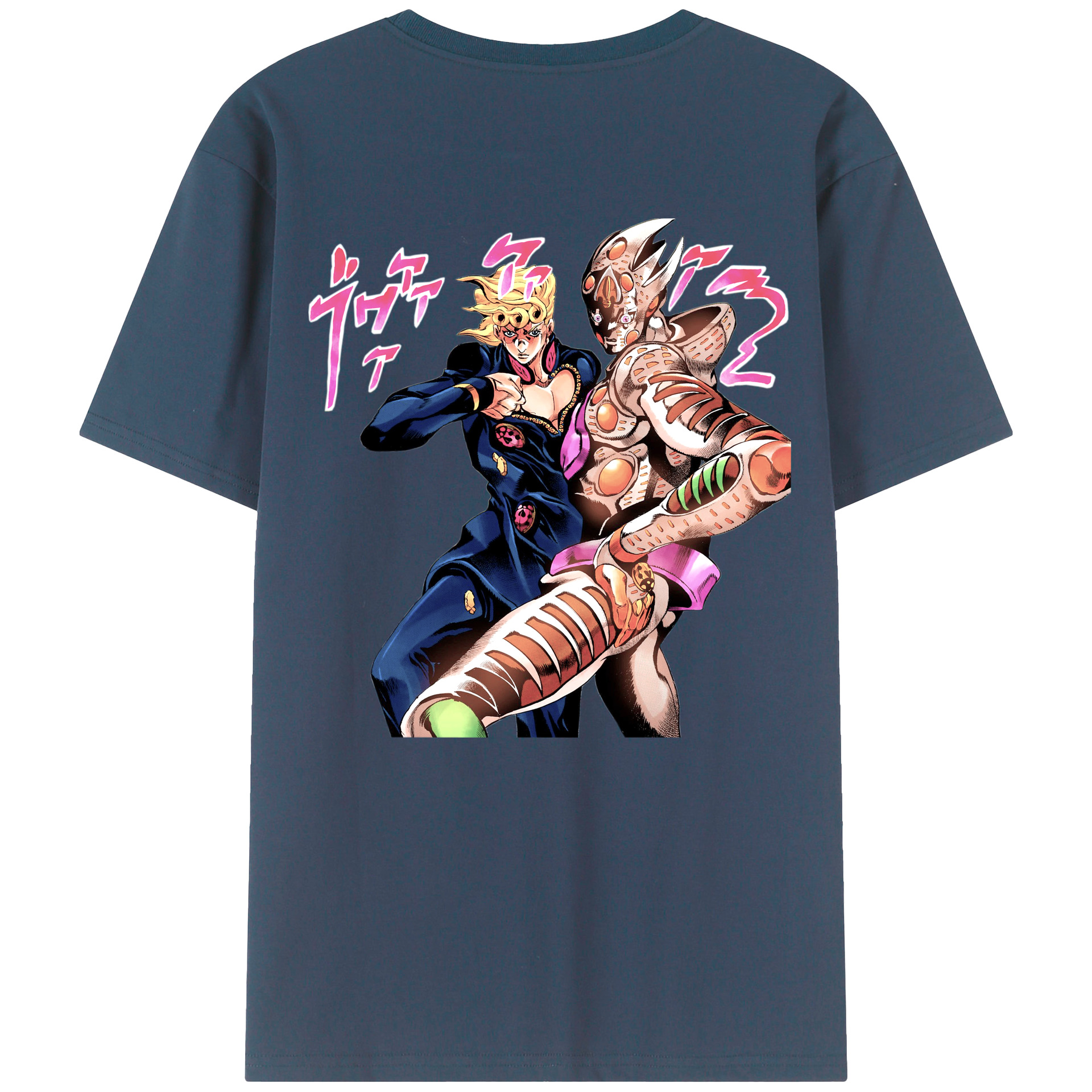 （画像用） ジョジョの奇妙な冒険 ジョルノ?ジョバァーナ JoJo's Bizarre Adventure Giorno Giovanna 綿100％半袖Tシャツ（背面プリント）