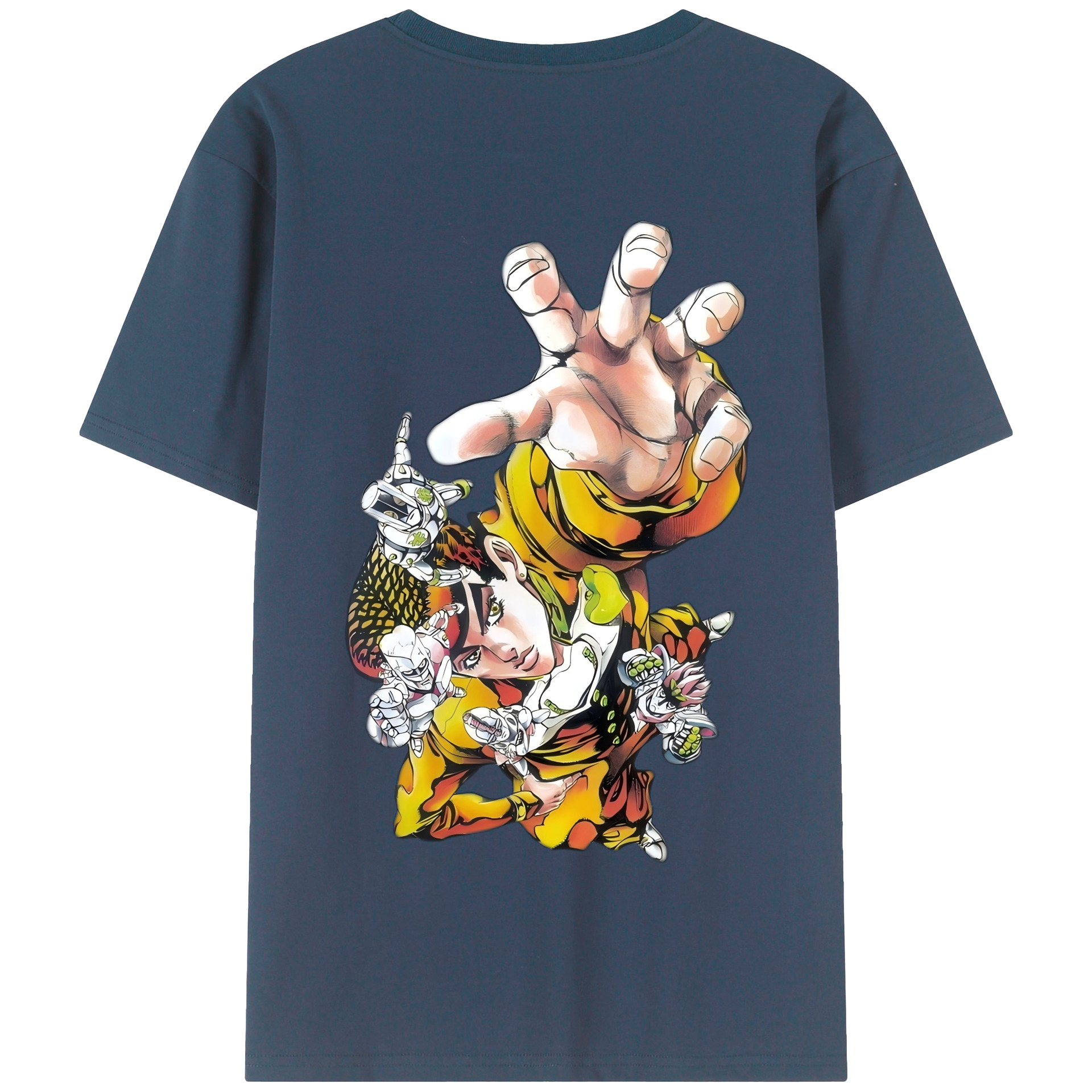 （画像用） ジョジョの奇妙な冒険 ひがしかた じょうすけ JoJo's Bizarre Adventure Higashikata Josuke 綿100％半袖Tシャツ（背面プリント）