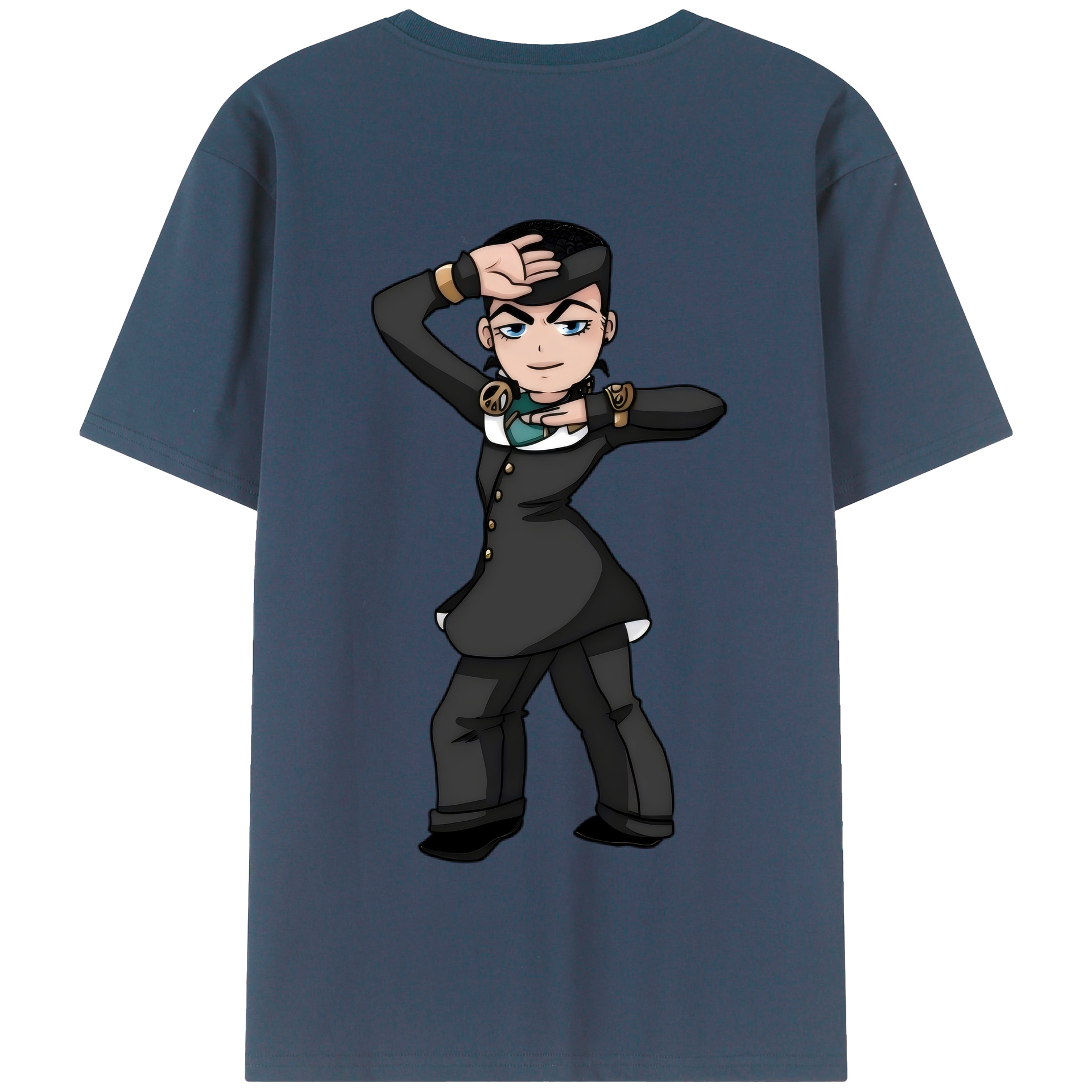 （画像用） ジョジョの奇妙な冒険 ひがしかた じょうすけ JoJo's Bizarre Adventure Higashikata Josuke 綿100％半袖Tシャツ（背面プリント）