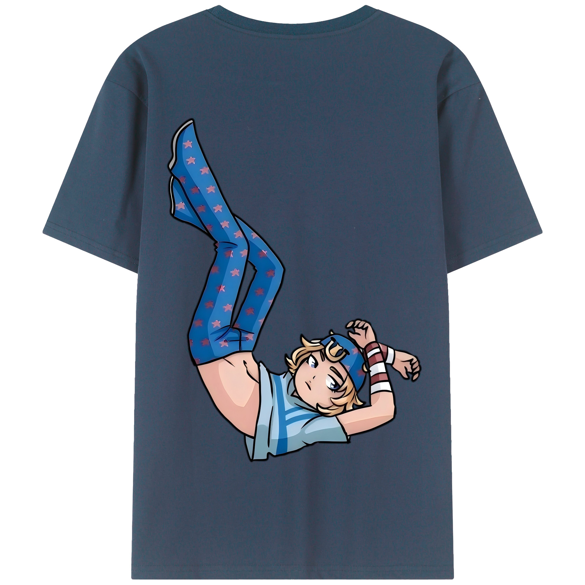 （画像用） ジョジョの奇妙な冒険 グイード?ミスタ JoJo's Bizarre Adventure Guido Mista 綿100％半袖Tシャツ（背面プリント）