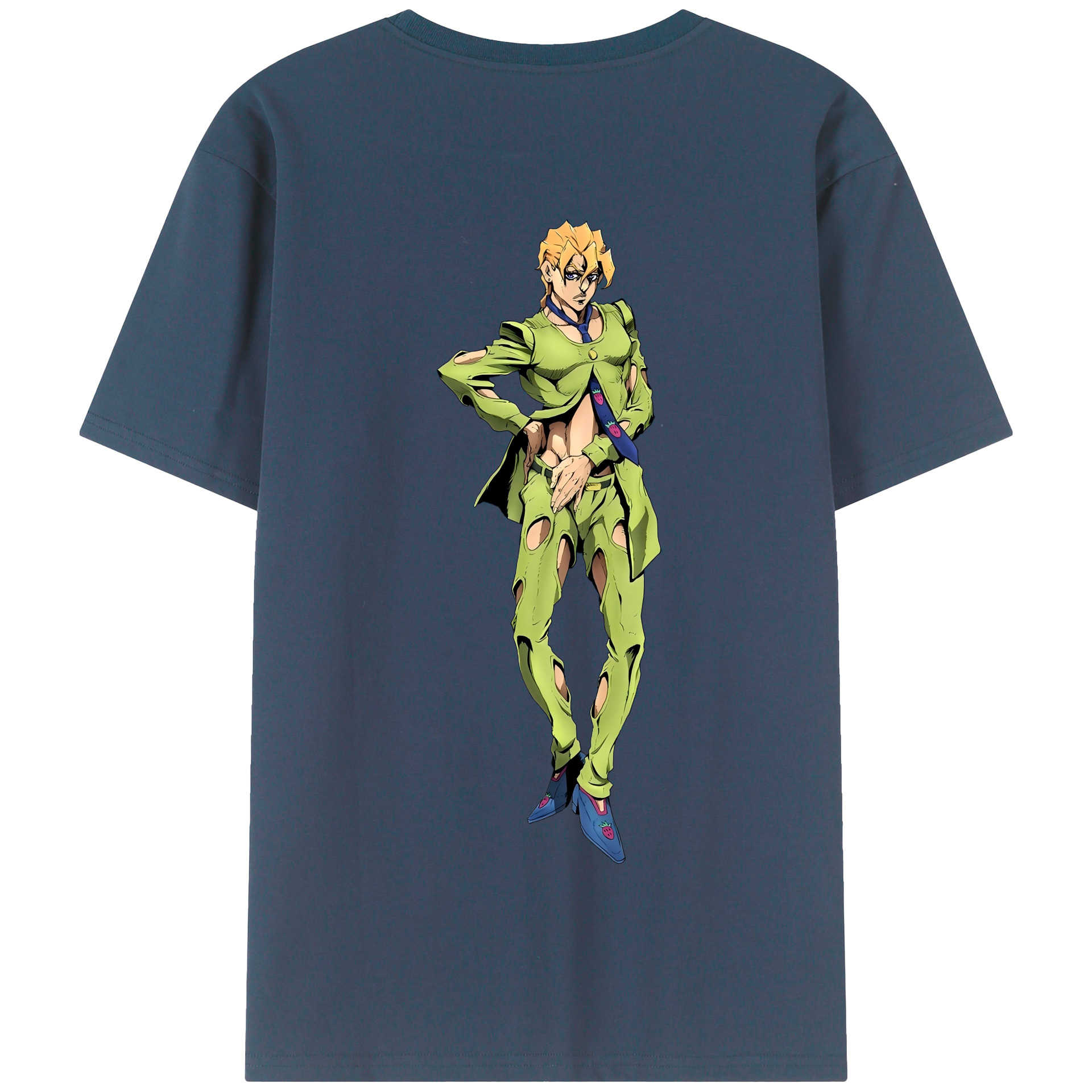 （画像用） ジョジョの奇妙な冒険 パンナコッタ?フー JoJo's Bizarre Adventure Pannacotta Fugo 綿100％半袖Tシャツ（背面プリント）