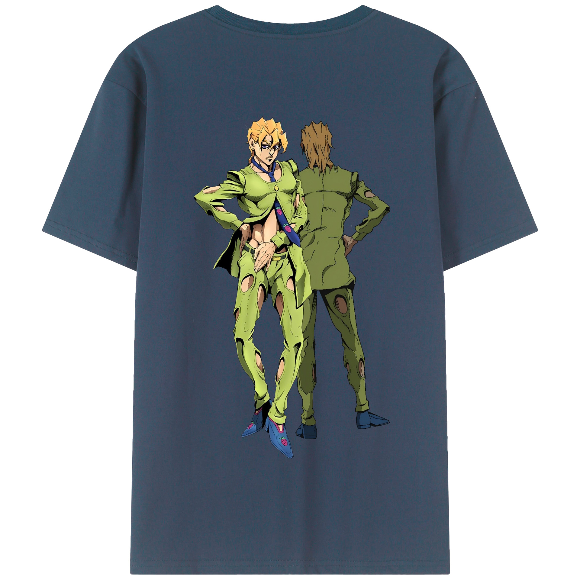 （画像用） ジョジョの奇妙な冒険 パンナコッタ?フー JoJo's Bizarre Adventure Pannacotta Fugo 綿100％半袖Tシャツ（背面プリント）
