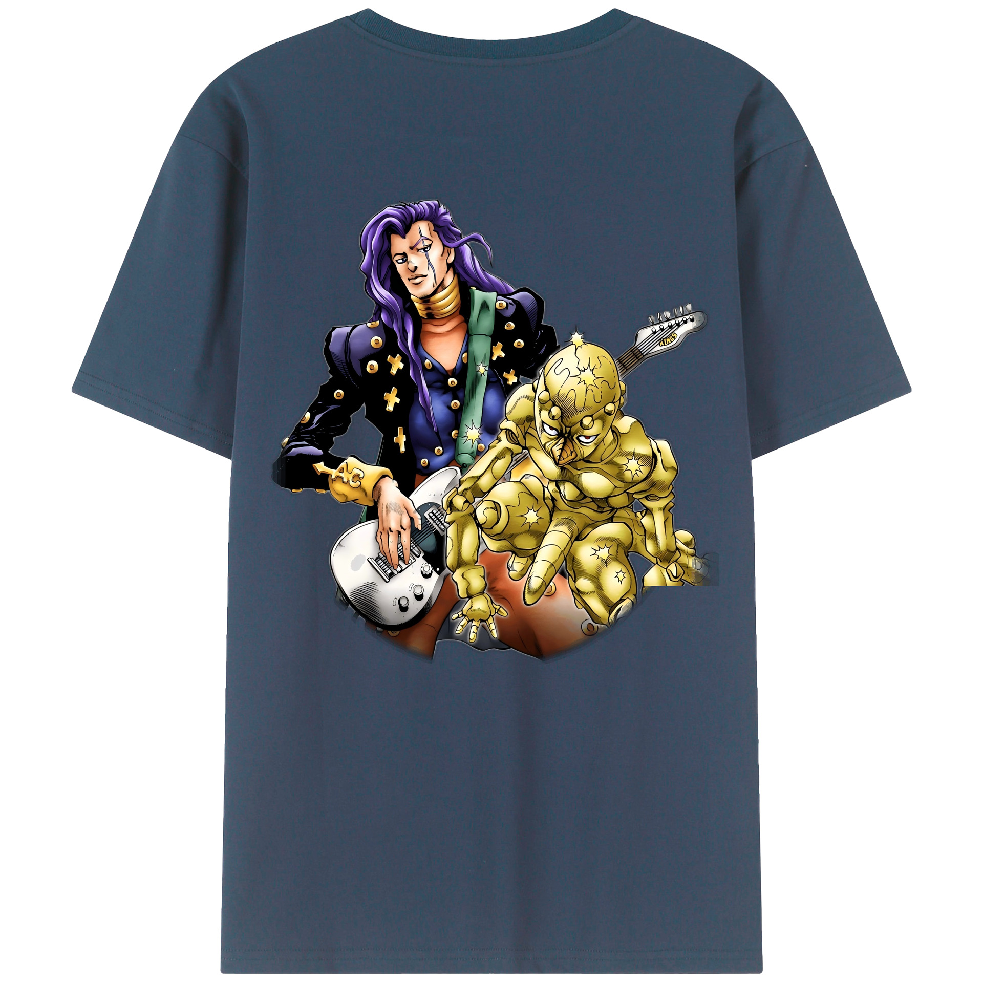 （画像用） ジョジョの奇妙な冒険 おといし あきら JoJo's Bizarre Adventure Akira Otoishi 綿100％半袖Tシャツ（背面プリント）