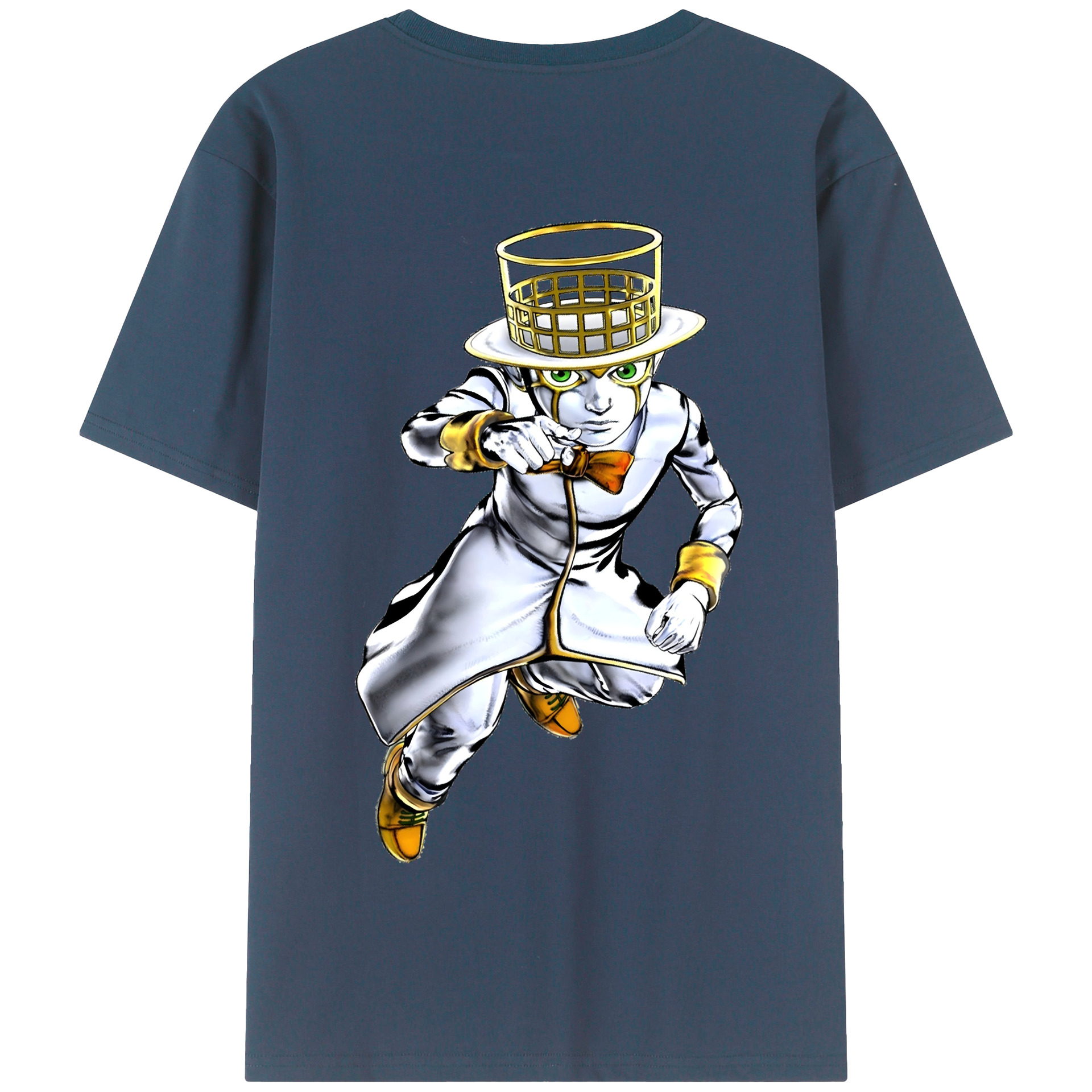 （画像用） ジョジョの奇妙な冒険 岸辺 露伴（きしべ ろはん） JoJo's Bizarre Adventure Rohan Kishibe 綿100％半袖Tシャツ（背面プリント）