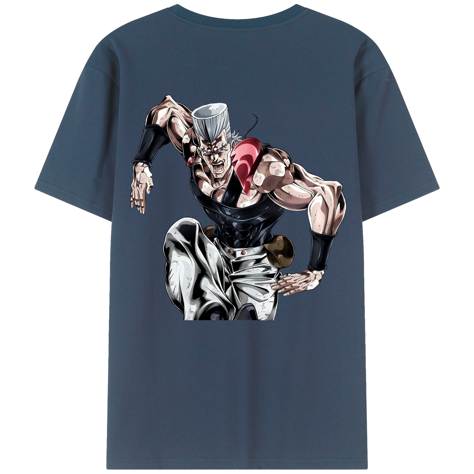 （画像用） ジョジョの奇妙な冒険 ジャン＝ピエール?ポルナレフ JoJo's Bizarre Adventure Jan Pierre Polnareff 綿100％半袖Tシャツ（背面プリント）