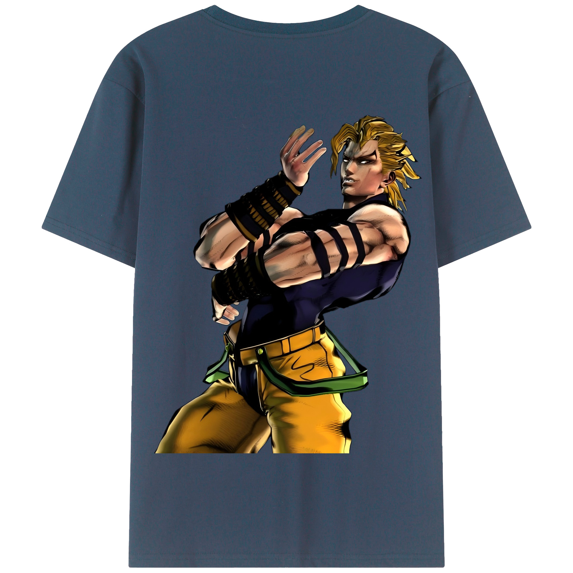 （画像用） ジョジョの奇妙な冒険 ディオ?ブランドー JoJo's Bizarre Adventure Dio Brando 綿100％半袖Tシャツ（背面プリント）