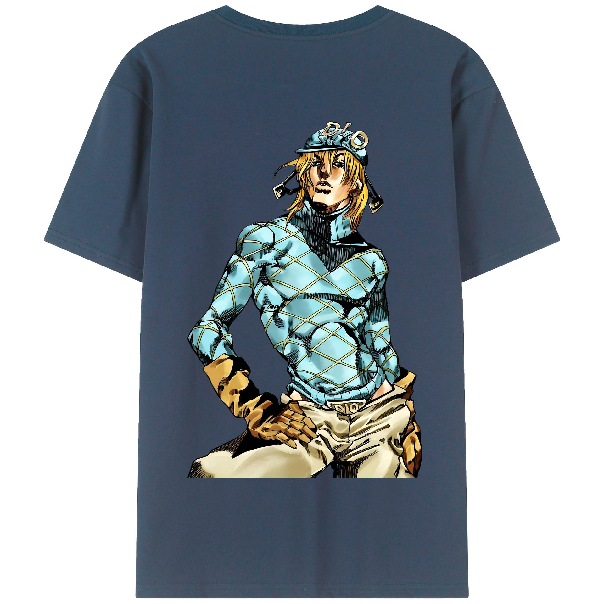 （画像用） ジョジョの奇妙な冒険 ディオ?ブランドー JoJo's Bizarre Adventure Dio Brando 綿100％半袖Tシャツ（背面プリント）