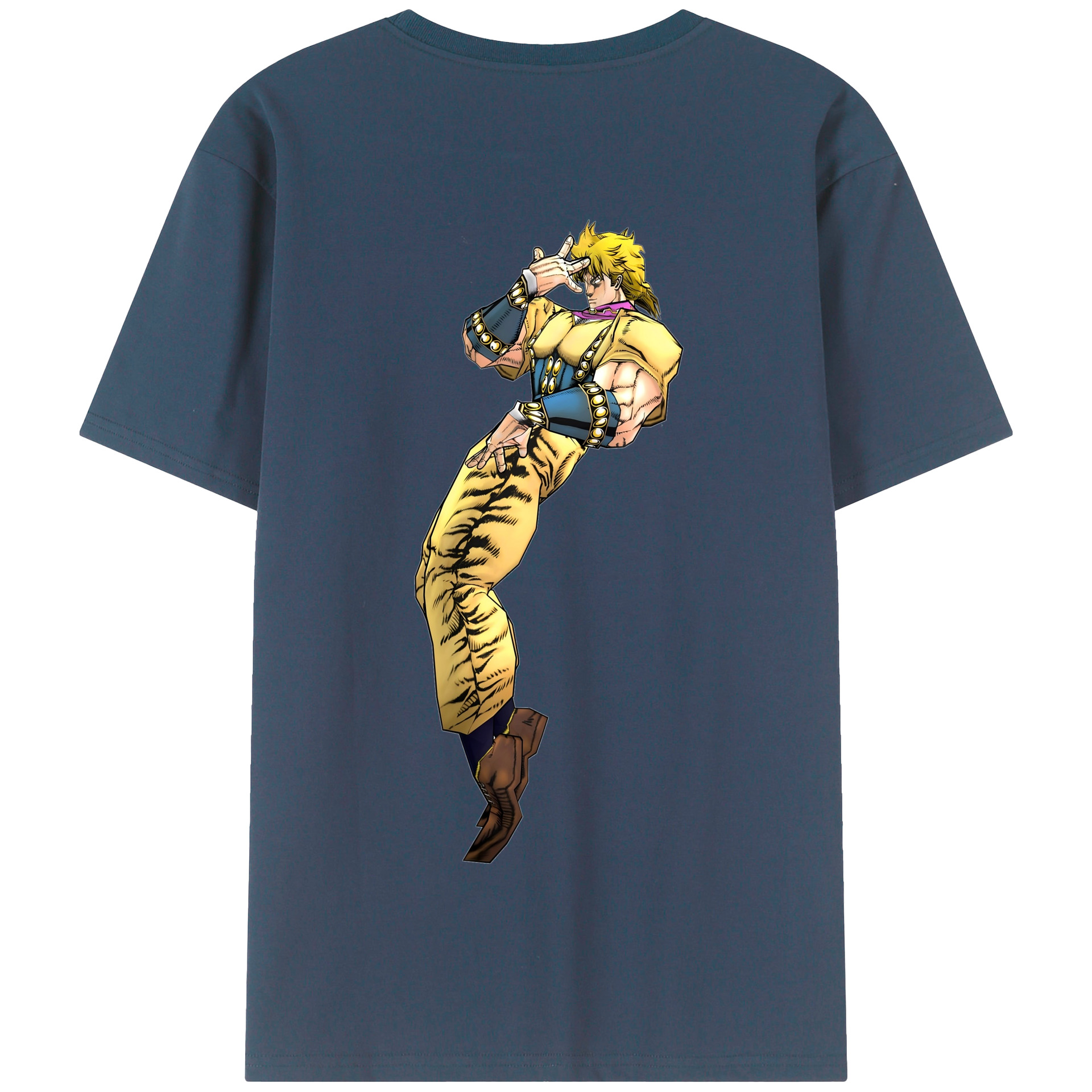 （画像用） ジョジョの奇妙な冒険 ディオ?ブランドー JoJo's Bizarre Adventure Dio Brando 綿100％半袖Tシャツ（背面プリント）