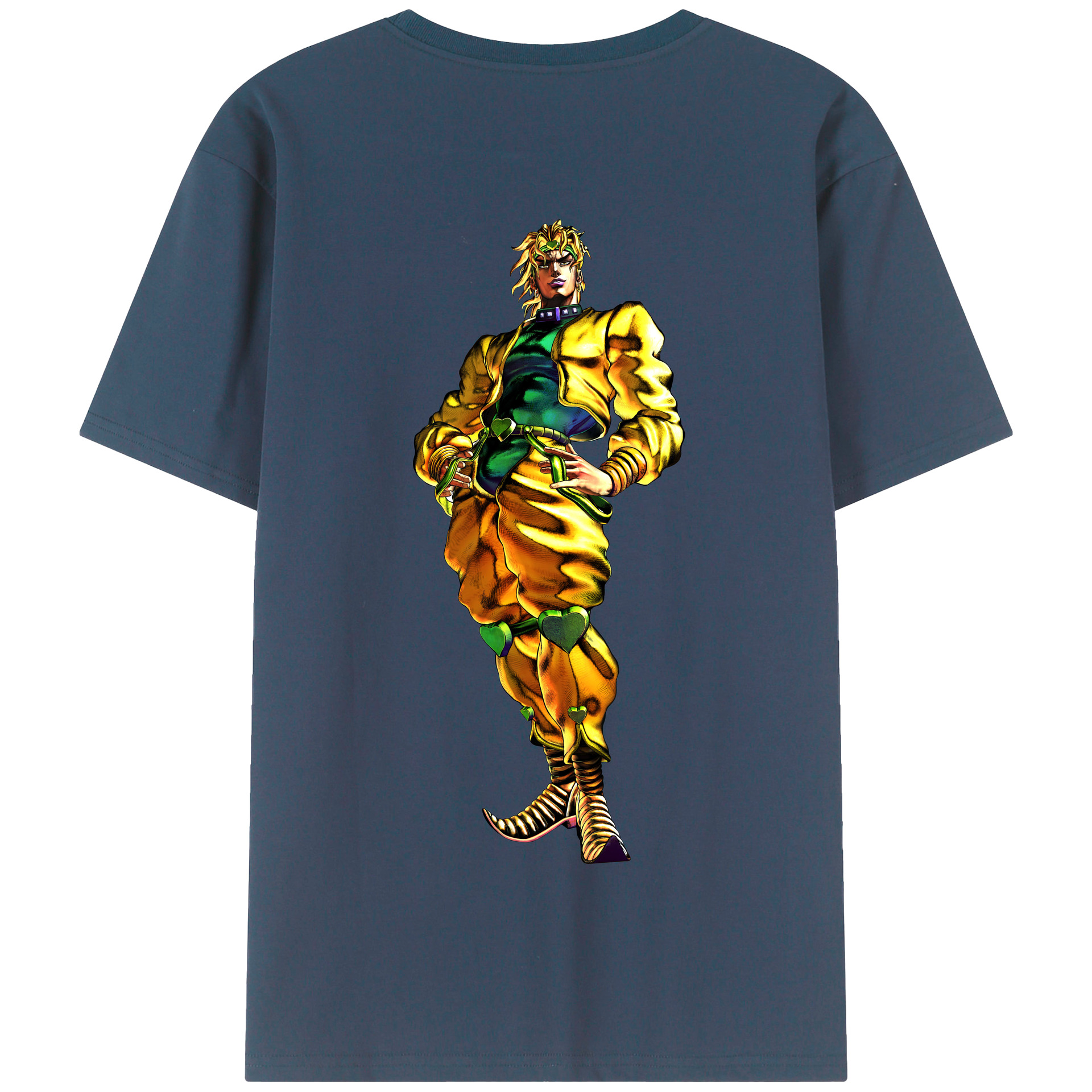 （画像用） ジョジョの奇妙な冒険 ディオ?ブランドー JoJo's Bizarre Adventure Dio Brando 綿100％半袖Tシャツ（背面プリント）