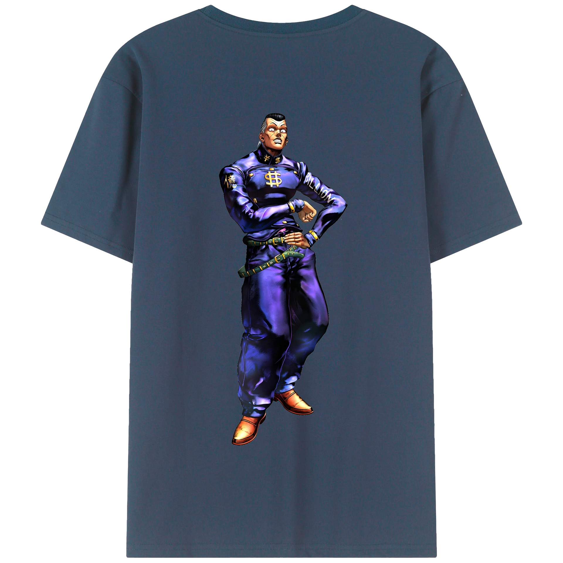 （画像用） ジョジョの奇妙な冒険 虹村億泰 にじむら おくやす JoJo's Bizarre Adventure Nijimura Okuyasu 綿100％半袖Tシャツ（背面プリント）
