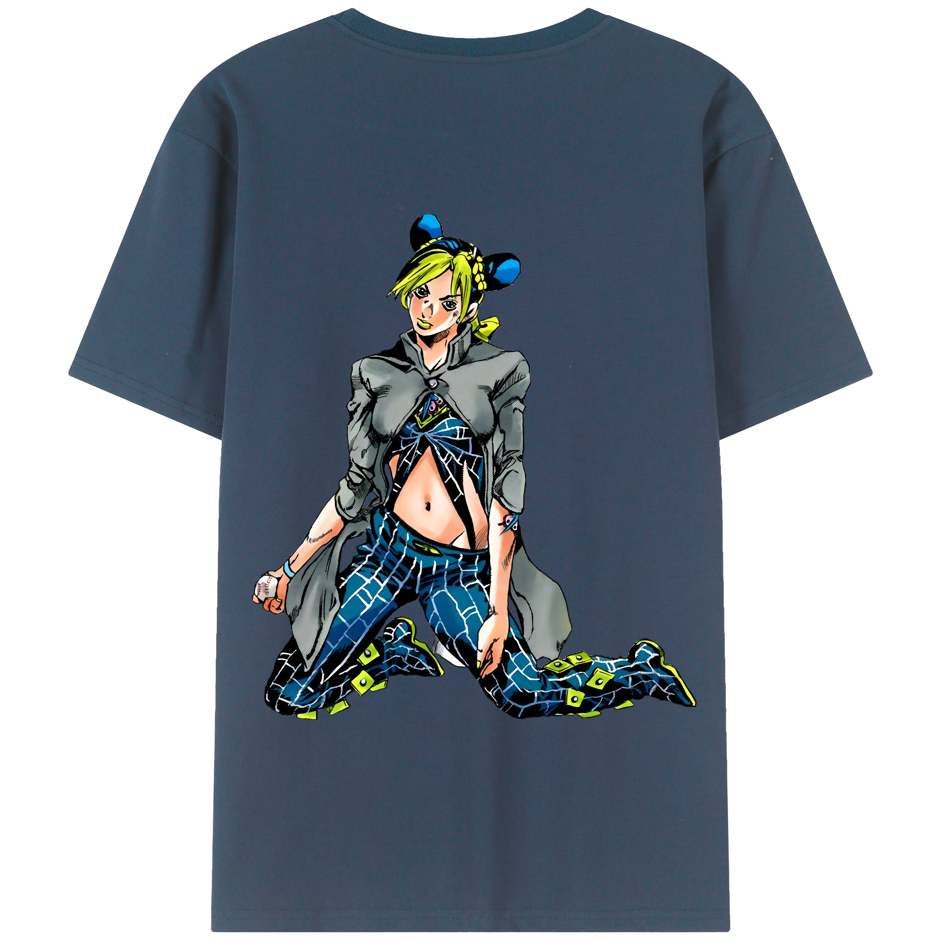 （画像用） "ジョジョの奇妙な冒険 くうじょう ジョリーン JoJo's Bizarre Adventure Jolyne Cujoh " 綿100％半袖Tシャツ（背面プリント）