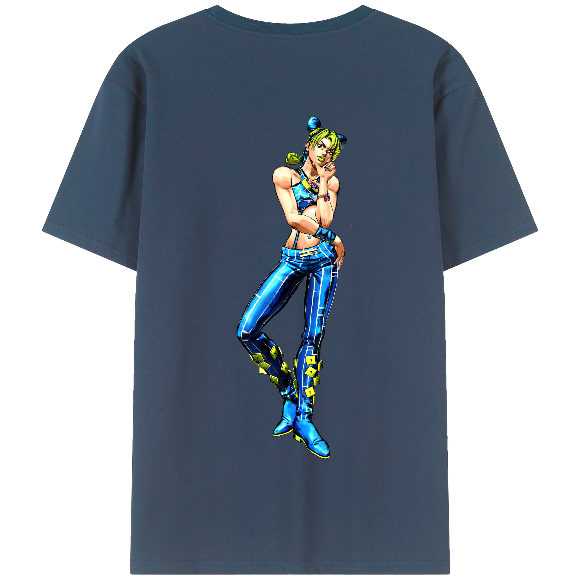 （画像用） "ジョジョの奇妙な冒険 くうじょう ジョリーン JoJo's Bizarre Adventure Jolyne Cujoh " 綿100％半袖Tシャツ（背面プリント）
