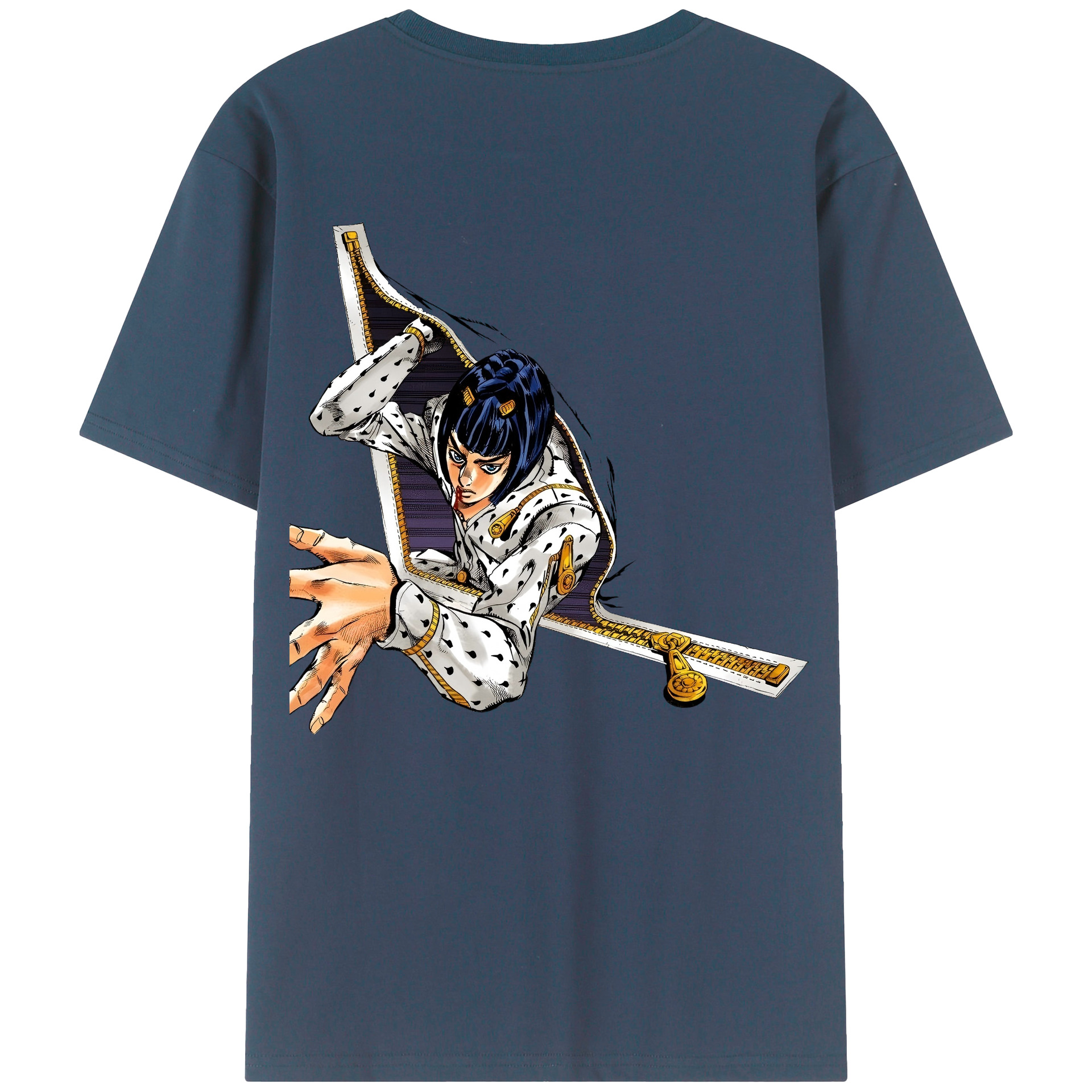 （画像用） ジョジョの奇妙な冒険 ブローノ?ブチャラティ JoJo's Bizarre Adventure Bruno Bucciarati 綿100％半袖Tシャツ（背面プリント）