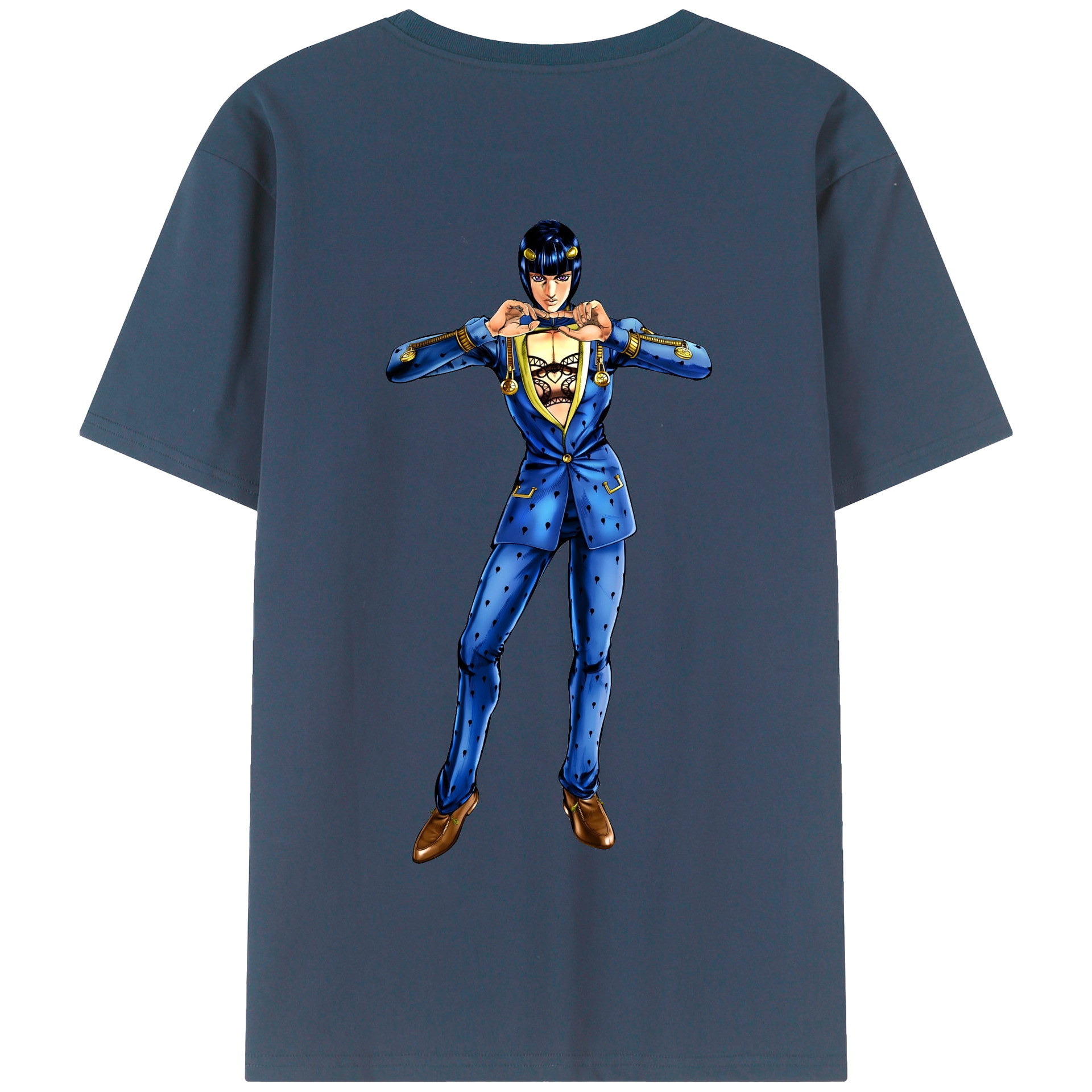 （画像用） ジョジョの奇妙な冒険 ブローノ?ブチャラティ JoJo's Bizarre Adventure Bruno Bucciarati 綿100％半袖Tシャツ（背面プリント）