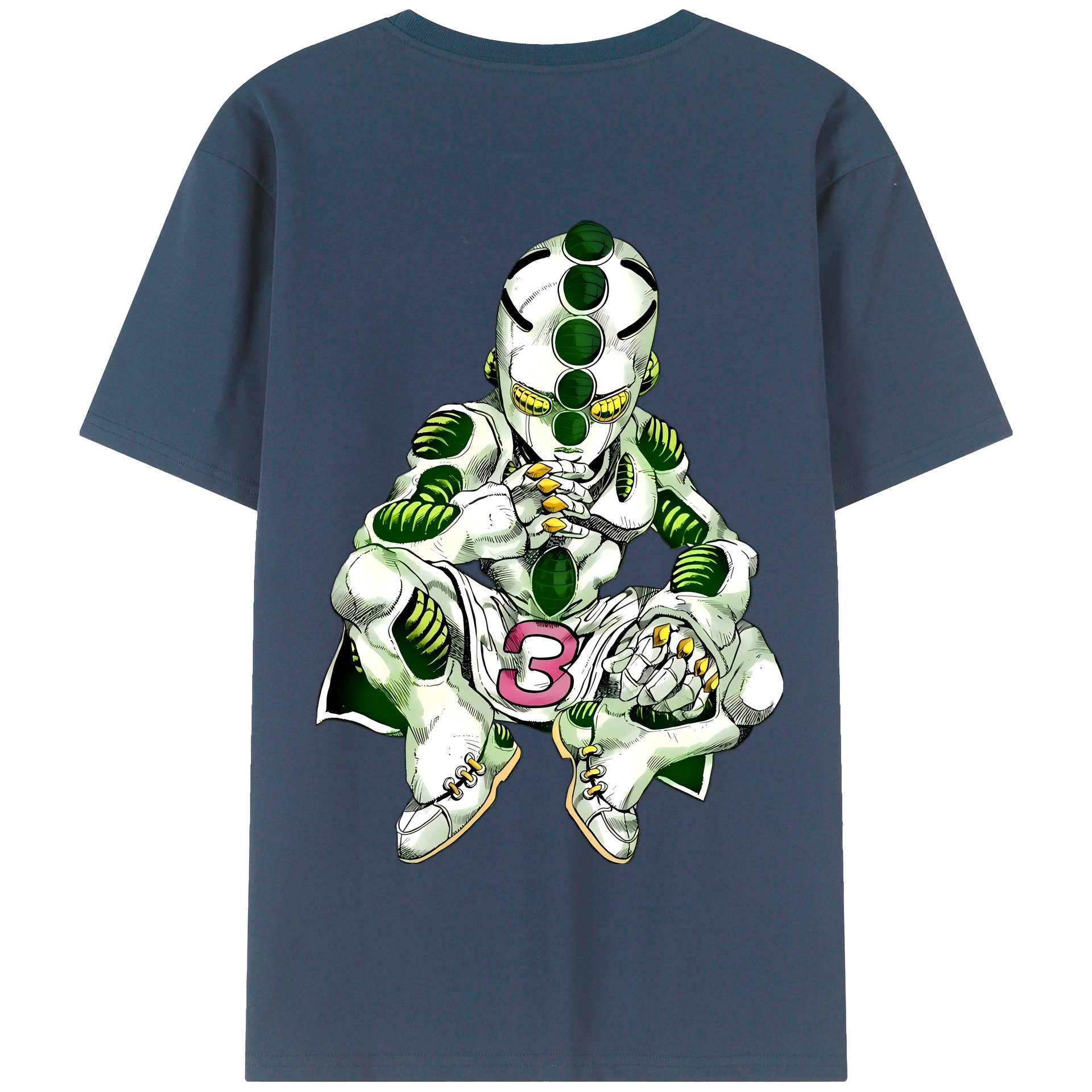 （画像用） ジョジョの奇妙な冒険 広瀨康一 JoJo's Bizarre Adventure Hirose Koichi 綿100％半袖Tシャツ（背面プリント）
